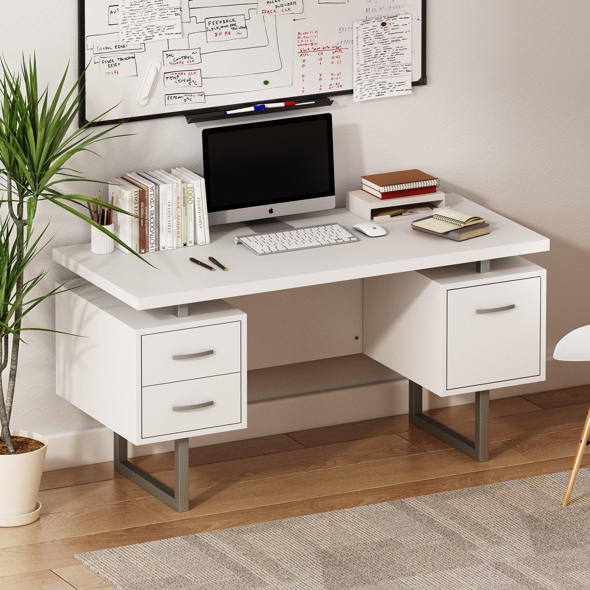 60" White Study Writing Home Office Desk image