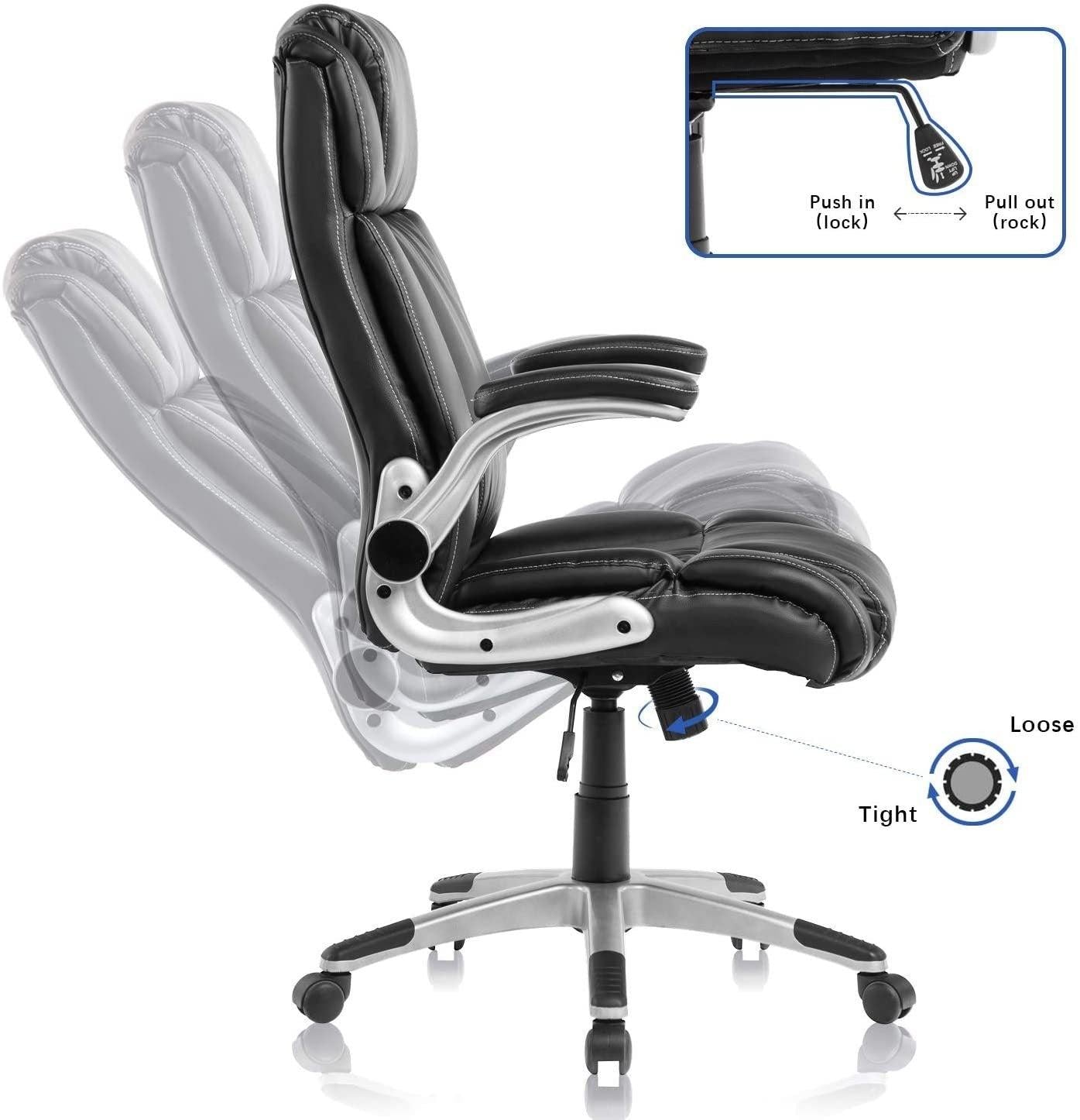 Adjustable rotary office executive chair/PU leather