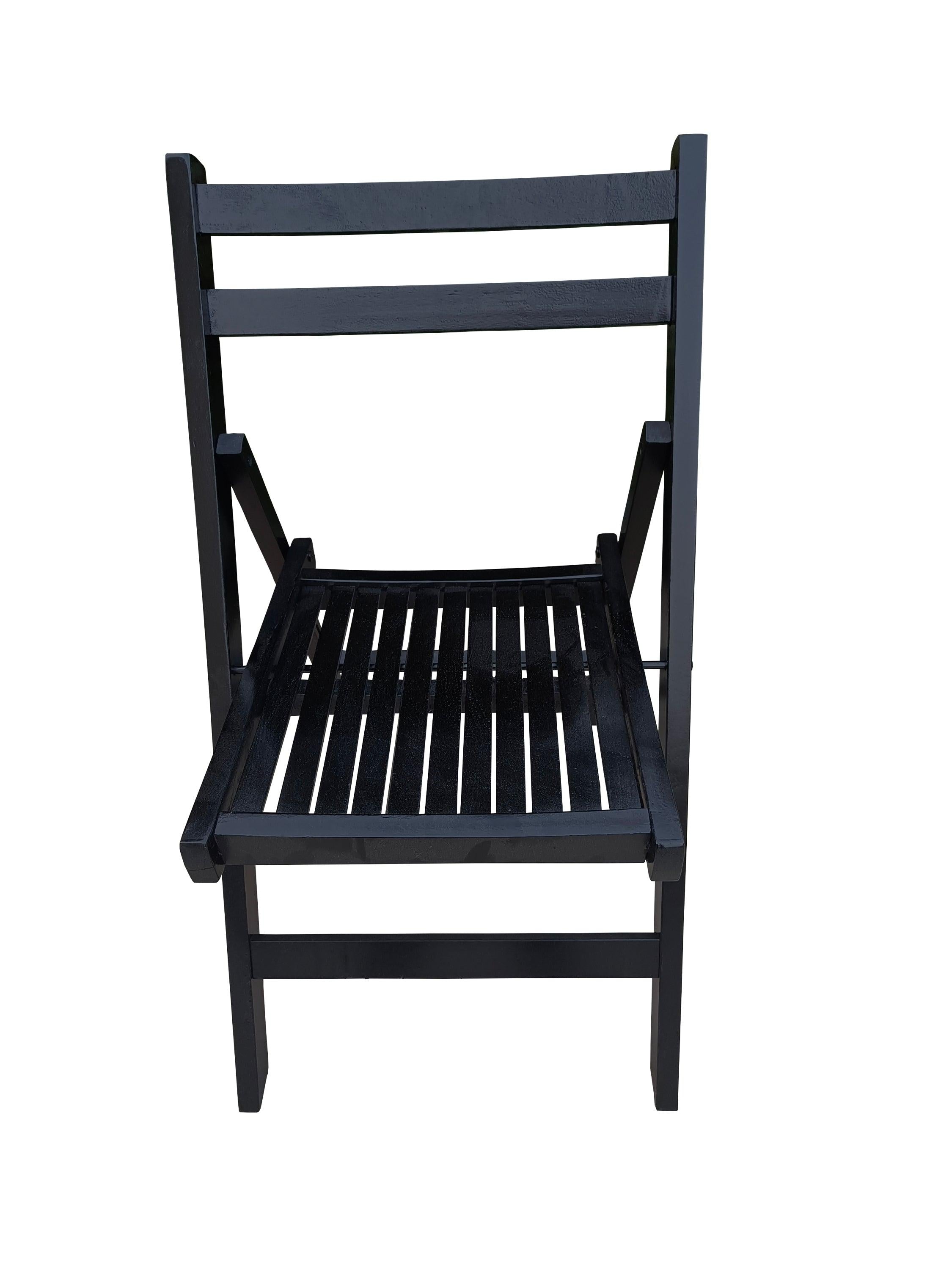 Furniture Slatted Wood Folding Special Event Chair - black, Set of 4 ，FOLDING CHAIR, FOLDABLE STYLE