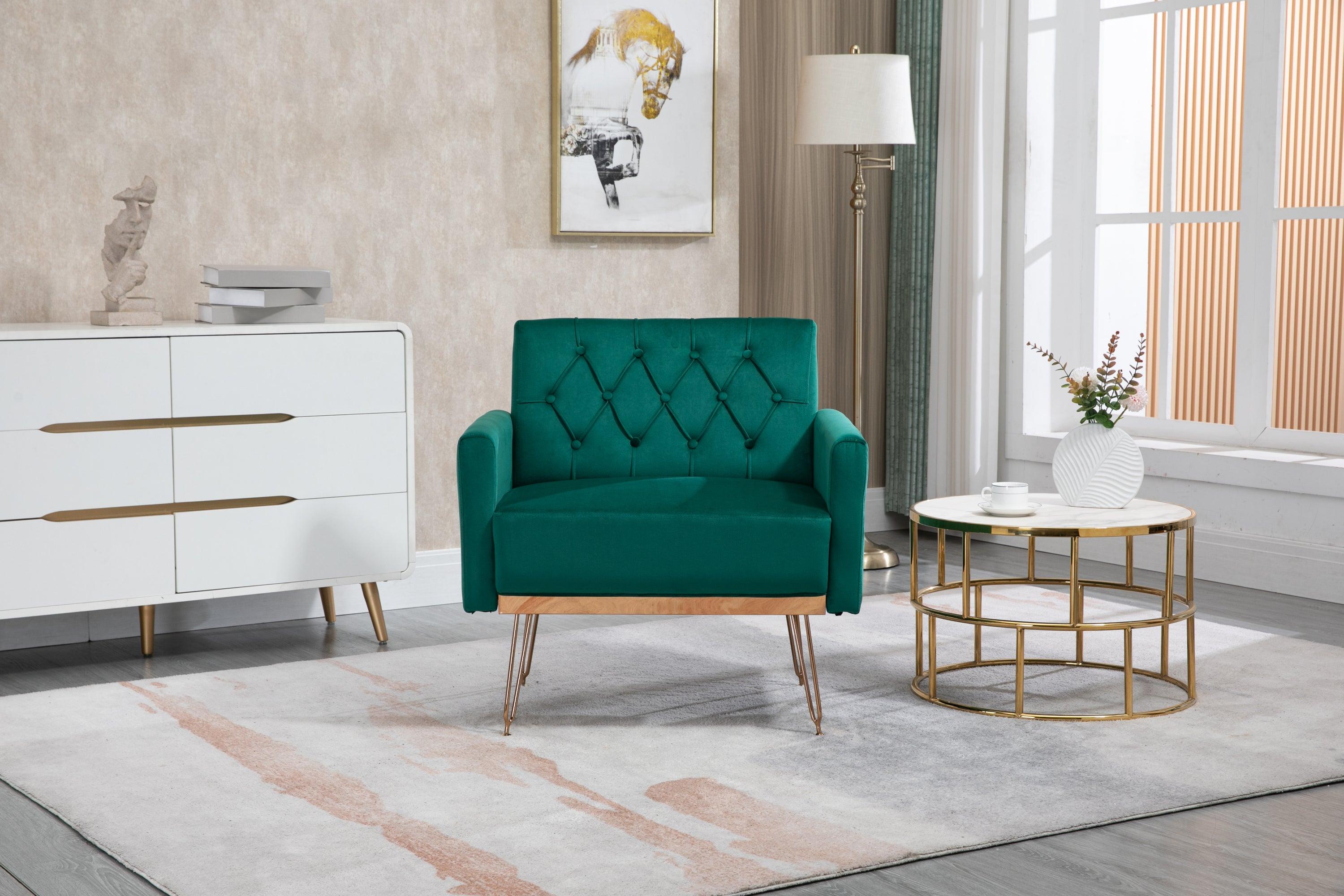 Accent  Chair  ,leisure single sofa  with Rose Golden  feet