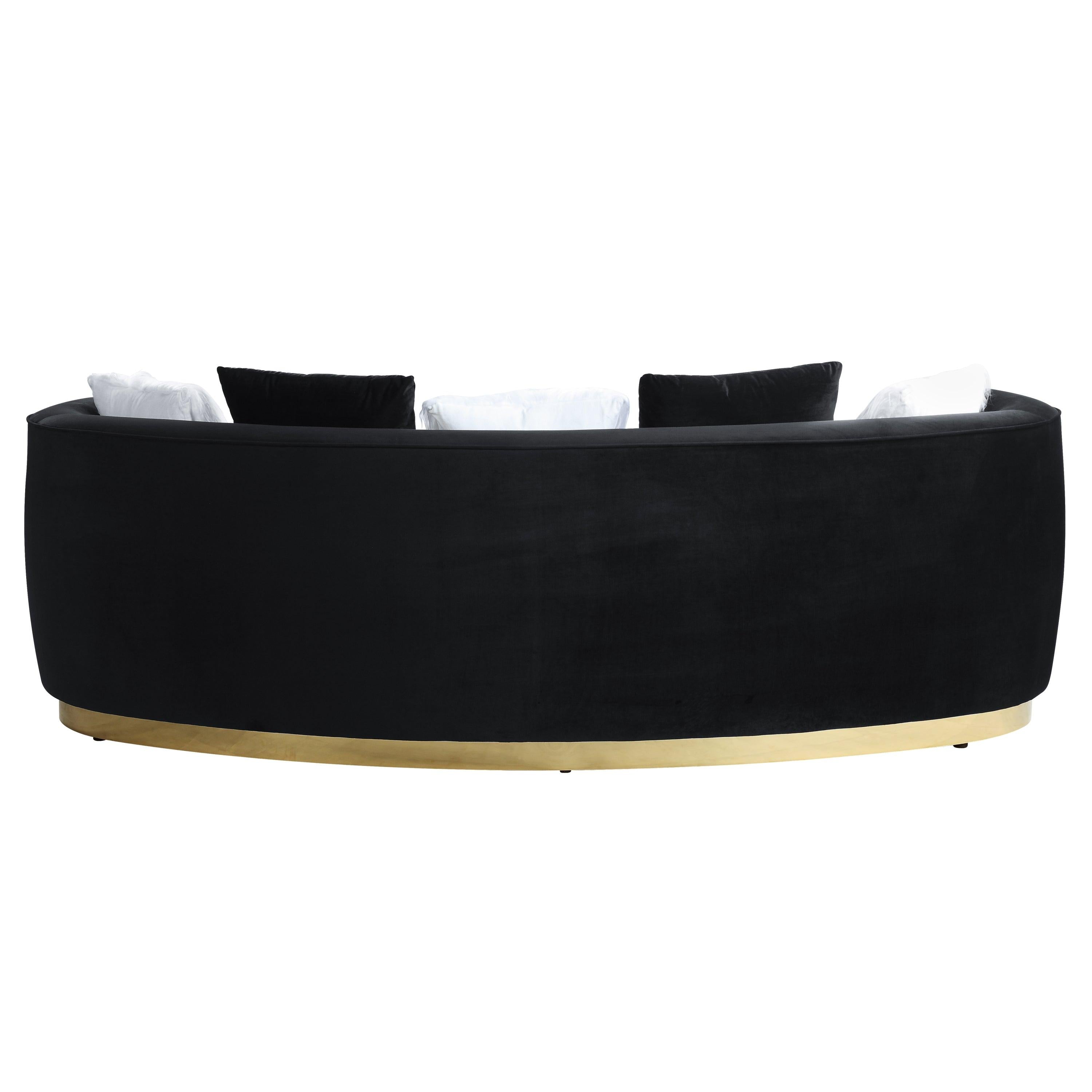 ACME Achelle Sofa w/5 Pillows in Black Velvet LV01045