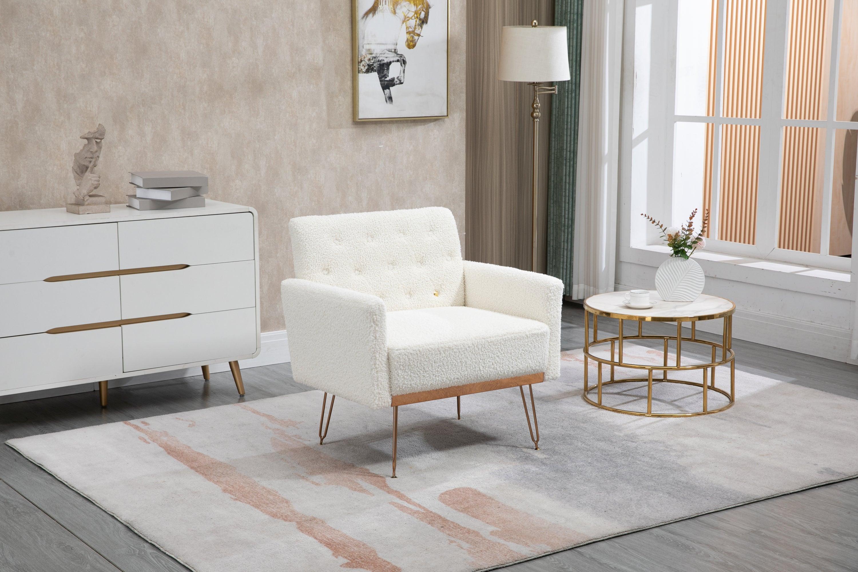 Accent  Chair  ,leisure single sofa  with Rose Golden  feet