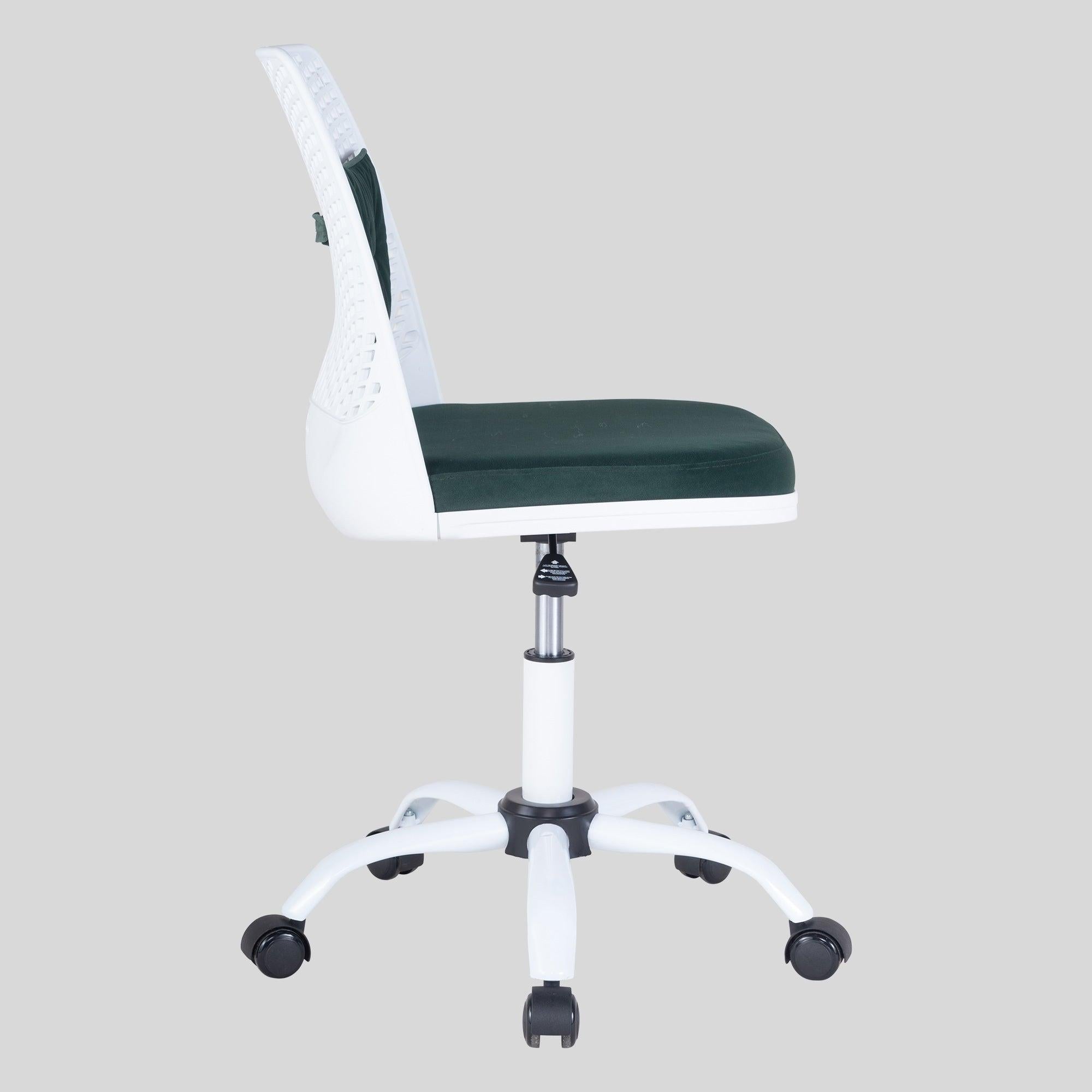 Office Task Desk Chair Swivel Home Comfort Chairs,Adjustable Height with ample lumbar support,White+Green