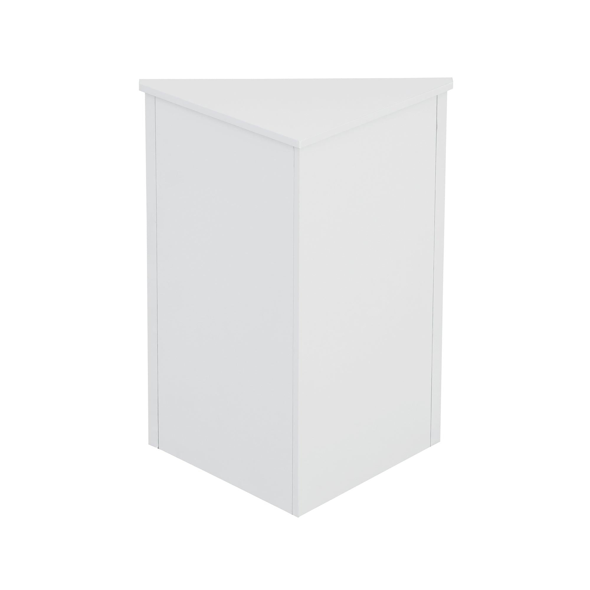 White Triangle BathroomStorage Cabinet with Adjustable Shelves, Freestanding Floor Cabinet for Home Kitchen