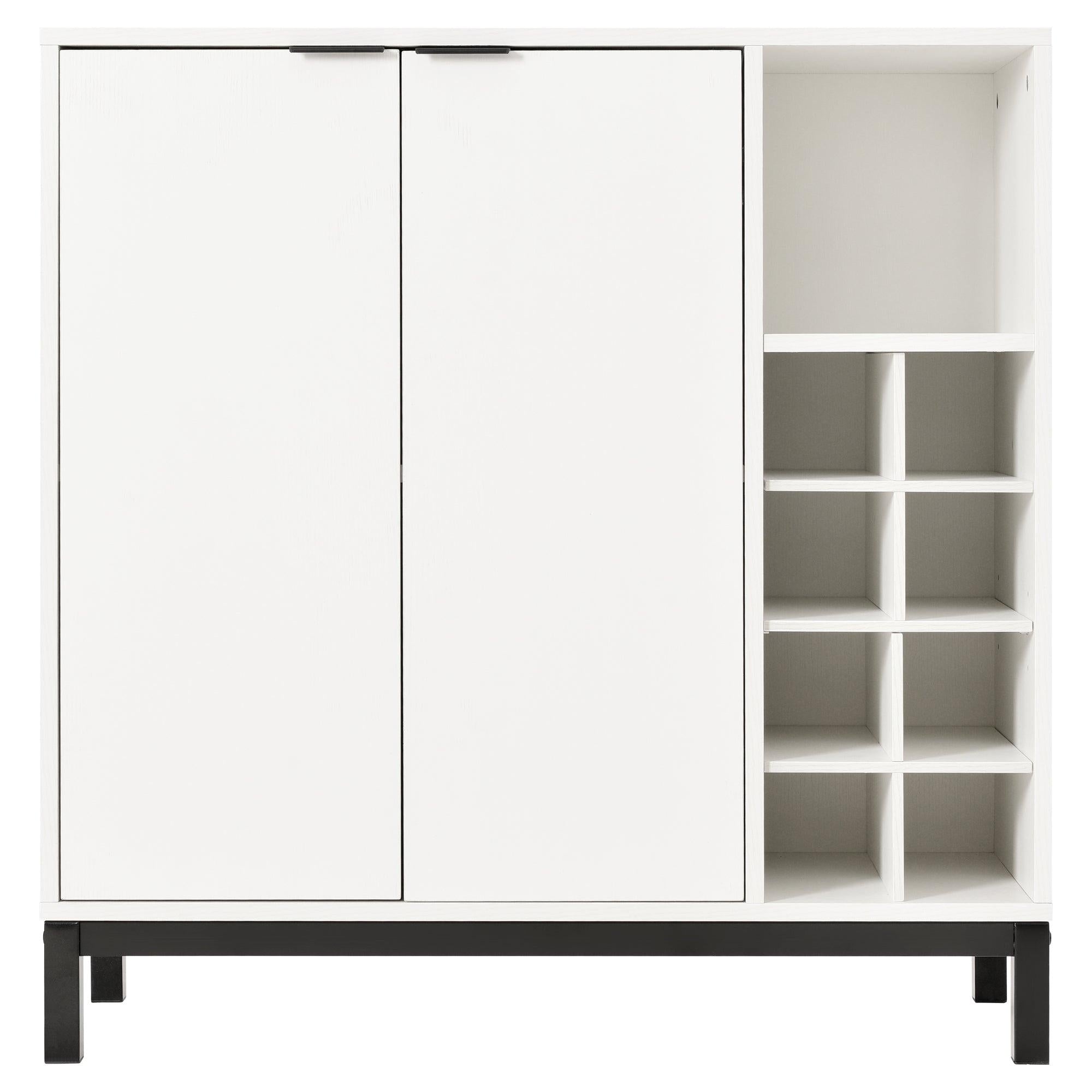 Sideboards and Buffets WithStorage Coffee Bar Cabinet Wine RacksStorage Server Dining Room Console 34 Inch（White）