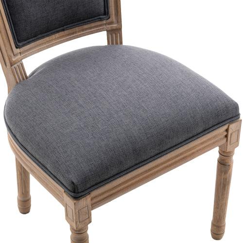 Upholstered Fabrice French Dining Chair,Set of 2,Dark Gray