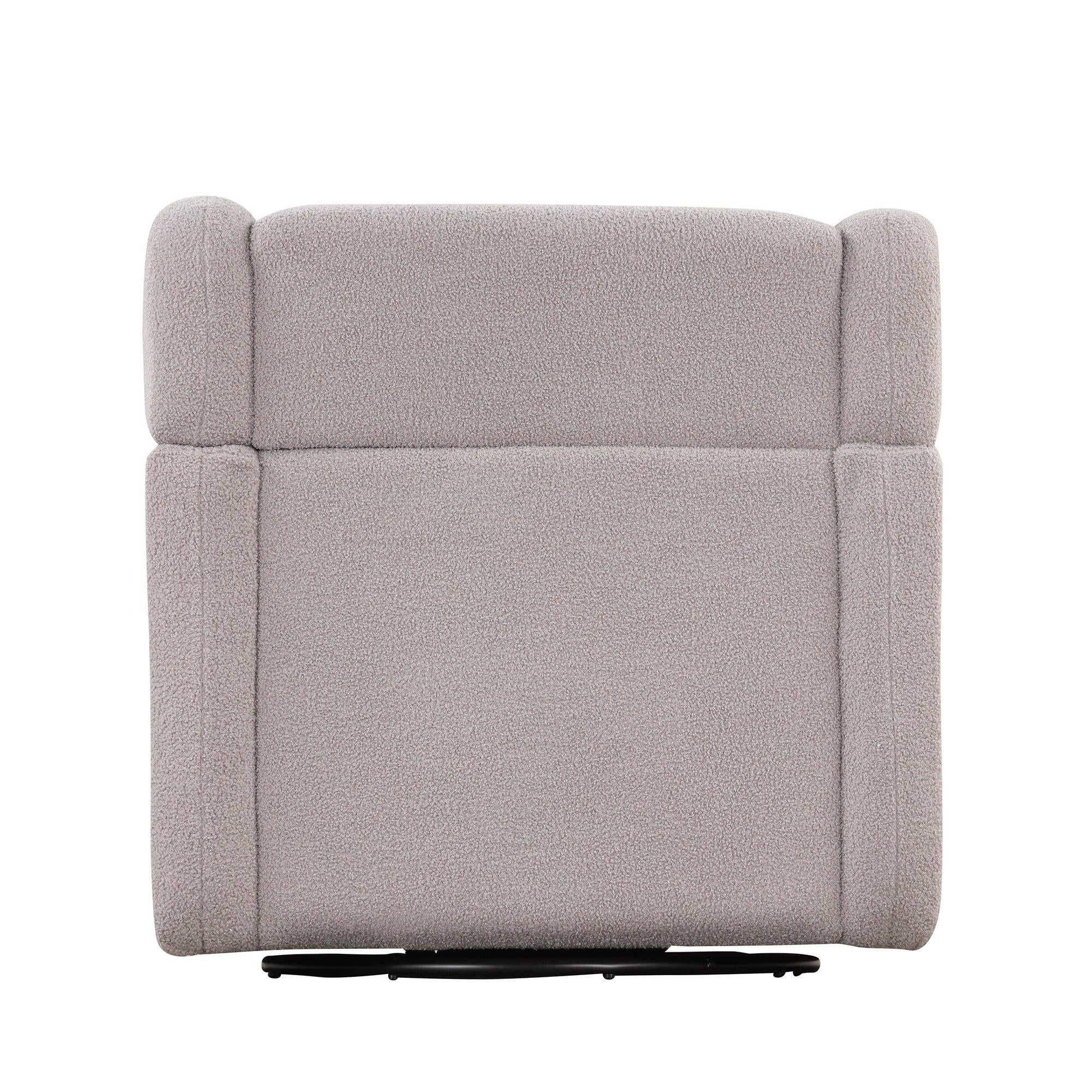 Swivel Accent Chair with Ottoman, Teddy Short Plush Particle Velvet Armchair,360 Degree Swivel Barrel Chair with footstool for Living Room, Hotel, Bedroom, Office, Lounge,Grey