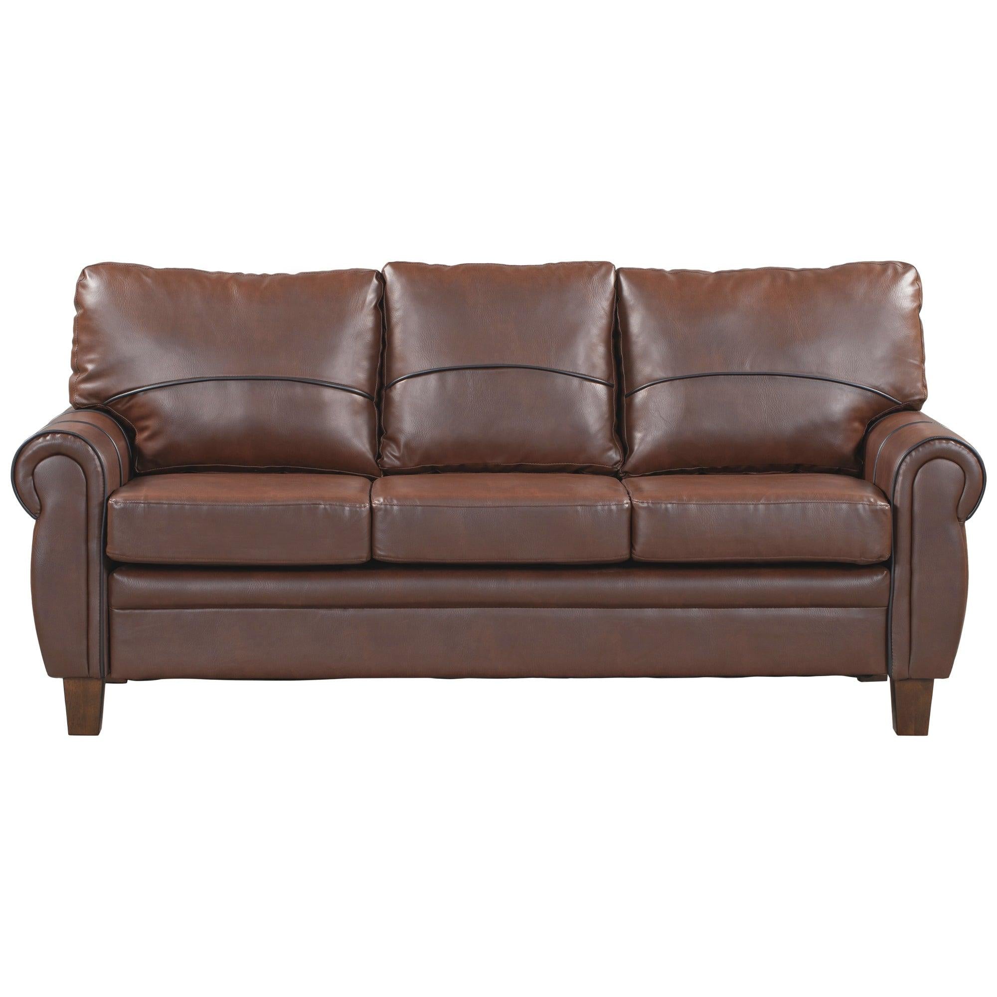 Mid-Century Sofa PU Leather Upholstered Couch Furniture for Home or Office (sofa) image