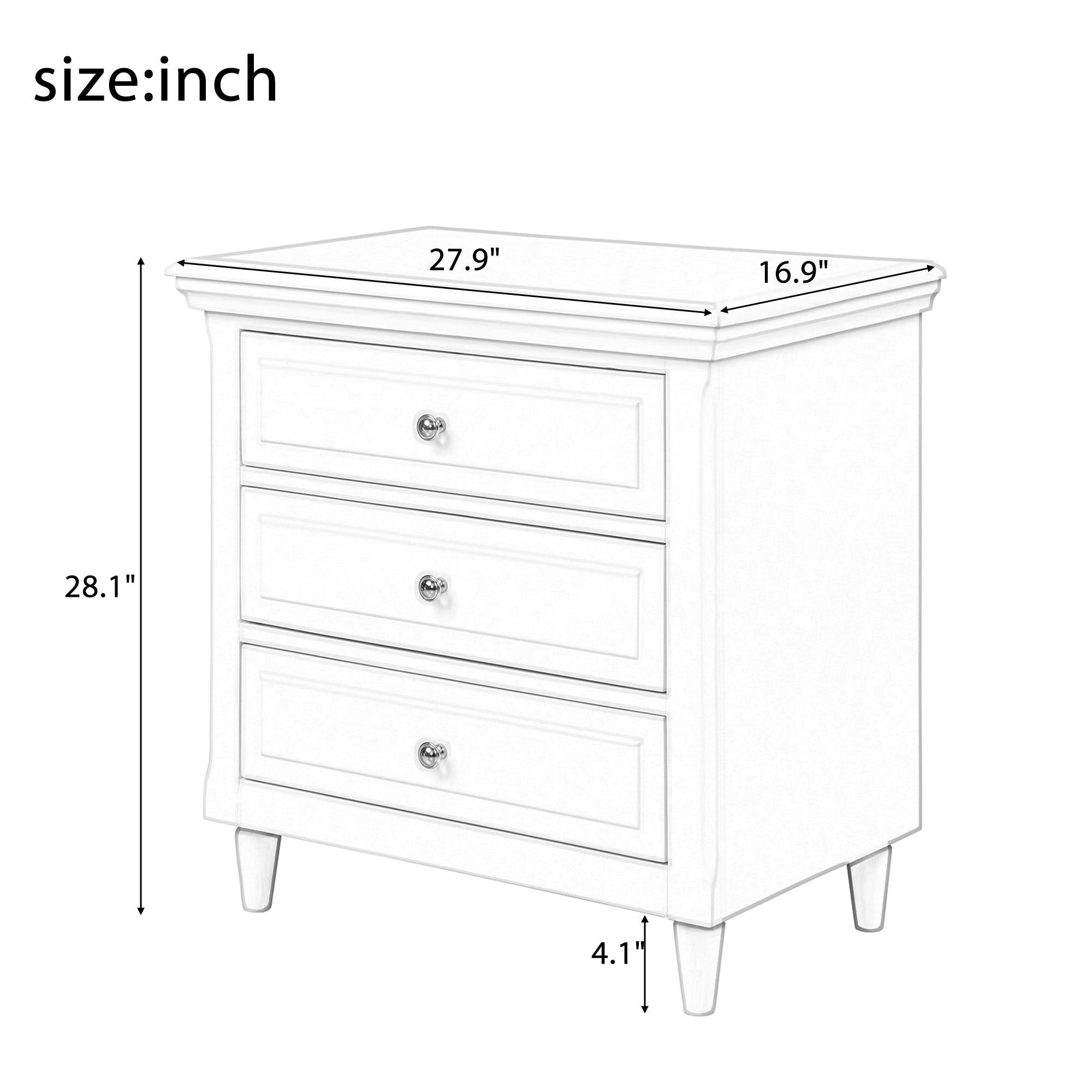 3-Drawer NightstandStorage Wood Cabinet (As Same As WF286783AAB)