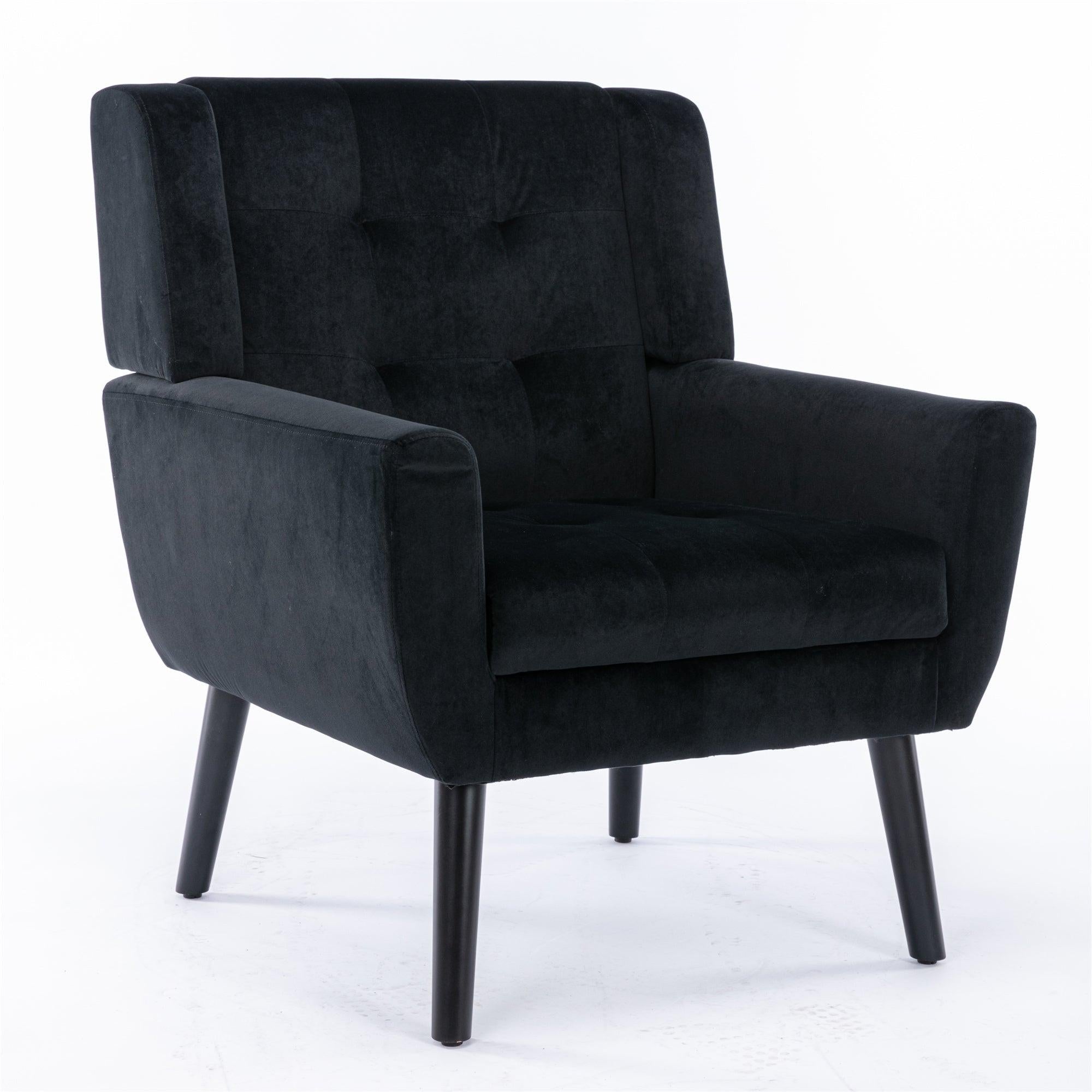 Modern Soft Velvet Material Ergonomics Accent Chair Living Room Chair Bedroom Chair Home Chair With Black Legs For Indoor Home