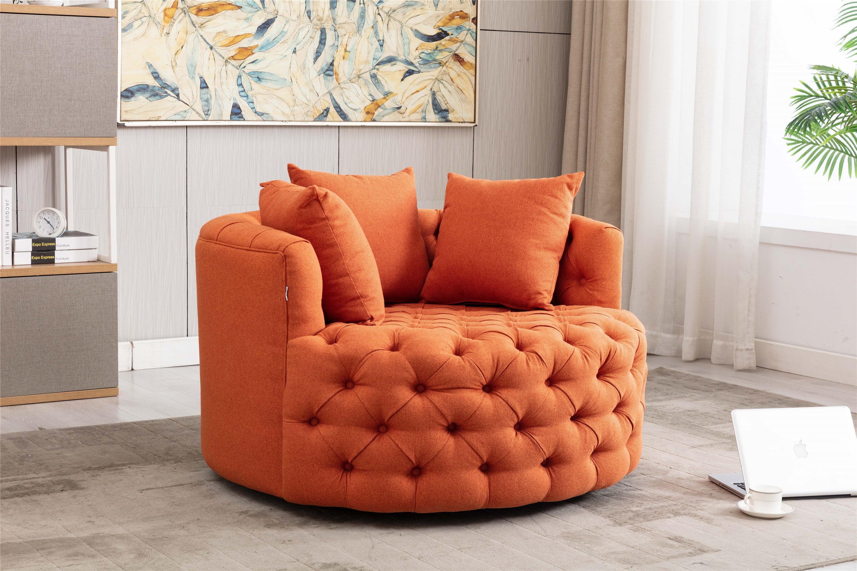 Modern  Akili swivel accent chair  barrel chair  for hotel living room /Modern  leisure chair Orange