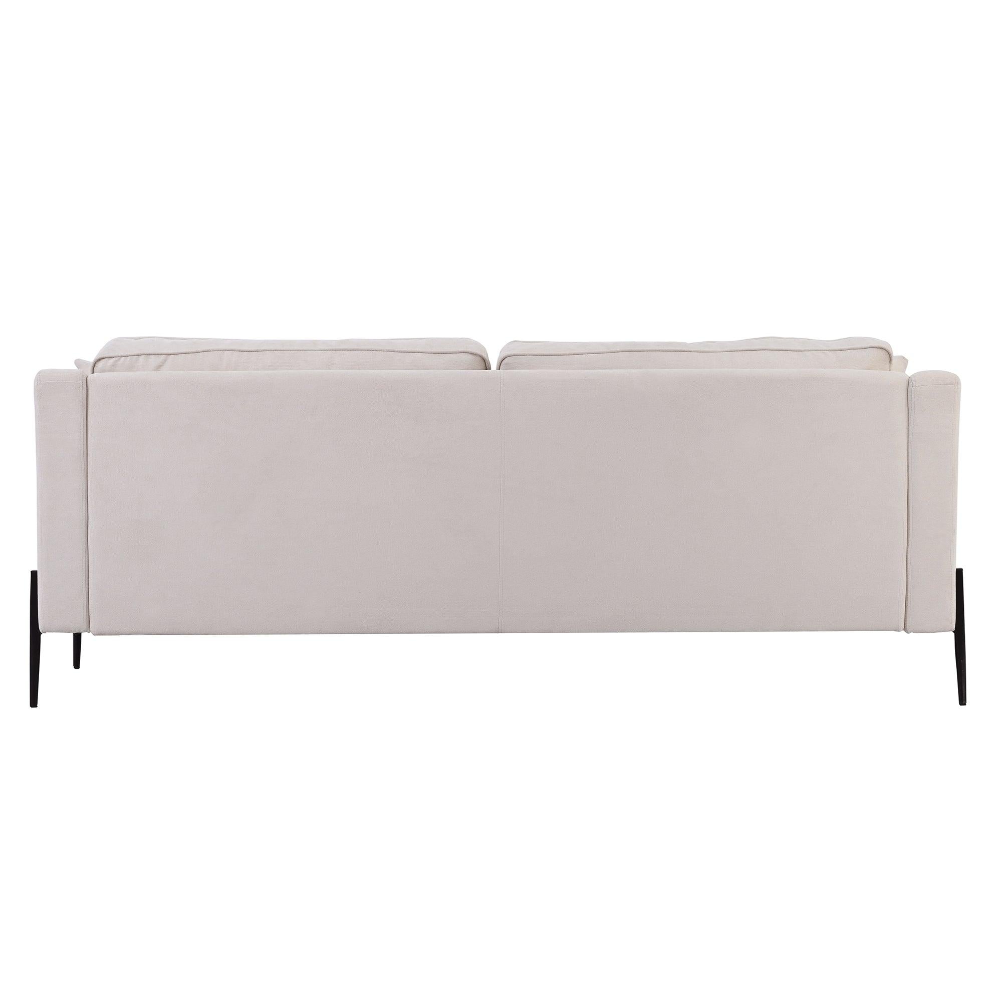 UpholsteredModern Loveseat with Metal Legs – Durable with 2 Pillows, 2-3 People Seat Capacity