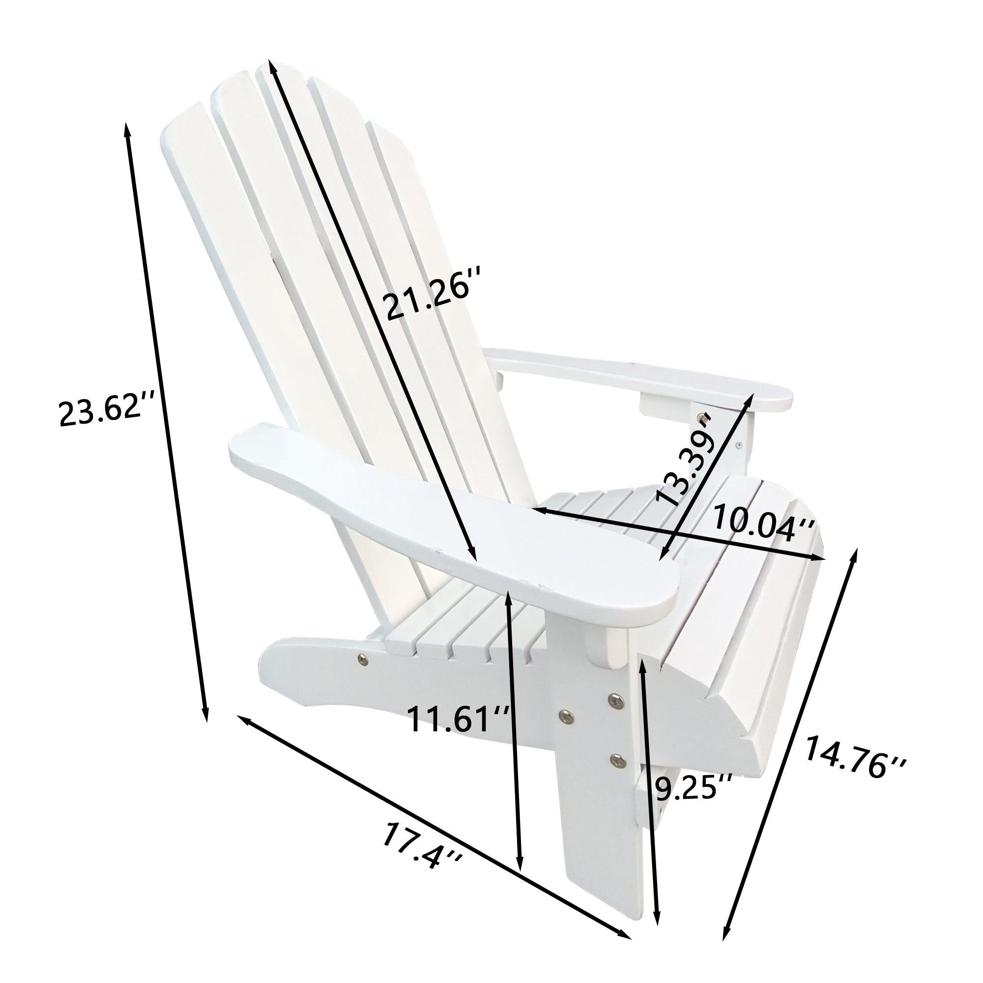 Outdoor or indoor Wood children Adirondack chair,white