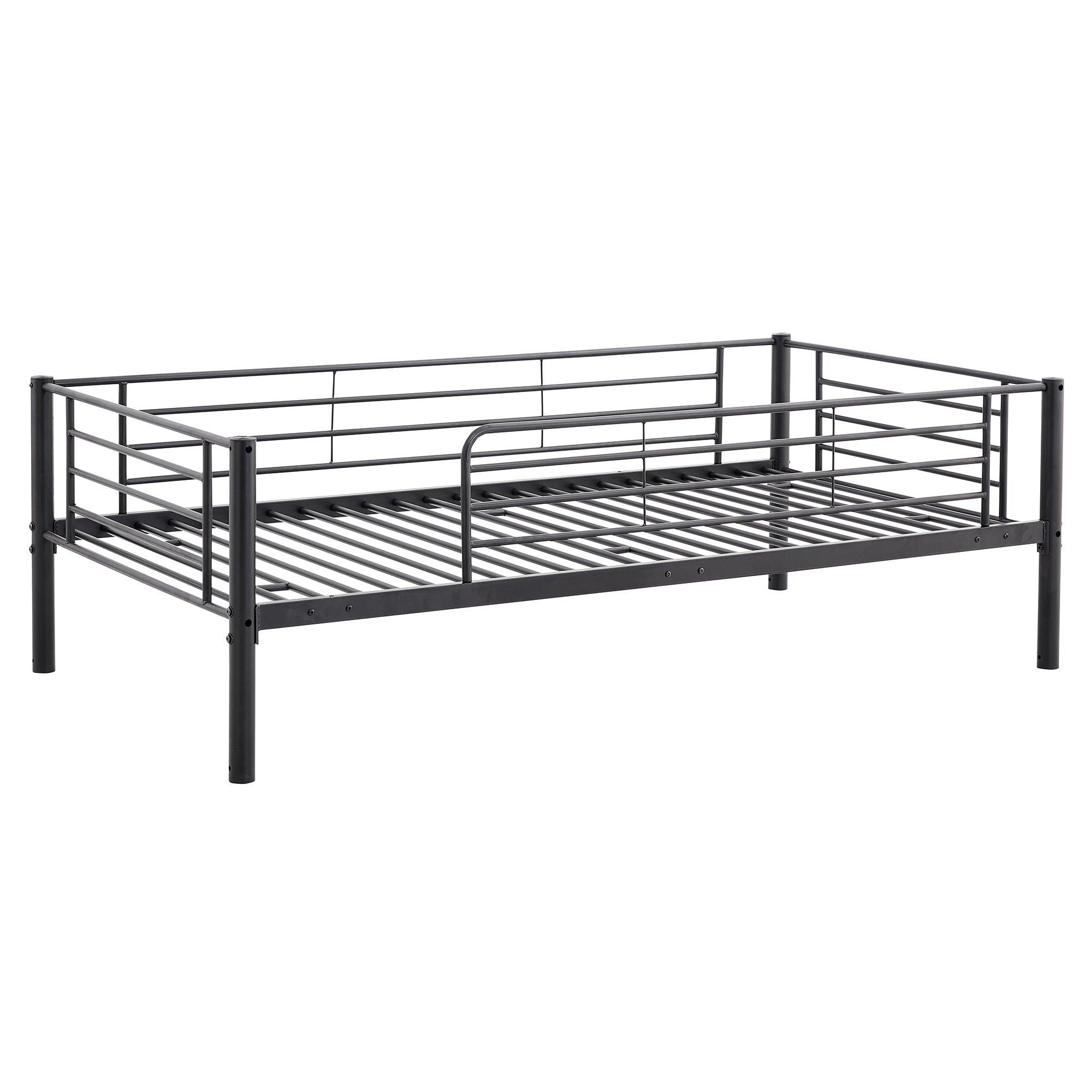 Twin-Twin-Twin Triple Bed with Built-in Ladder, Divided into Three Separate Beds,Black