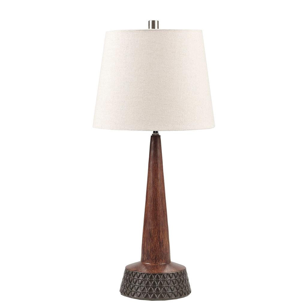 Whit Triangular Mid-Century Resin Table Lamp