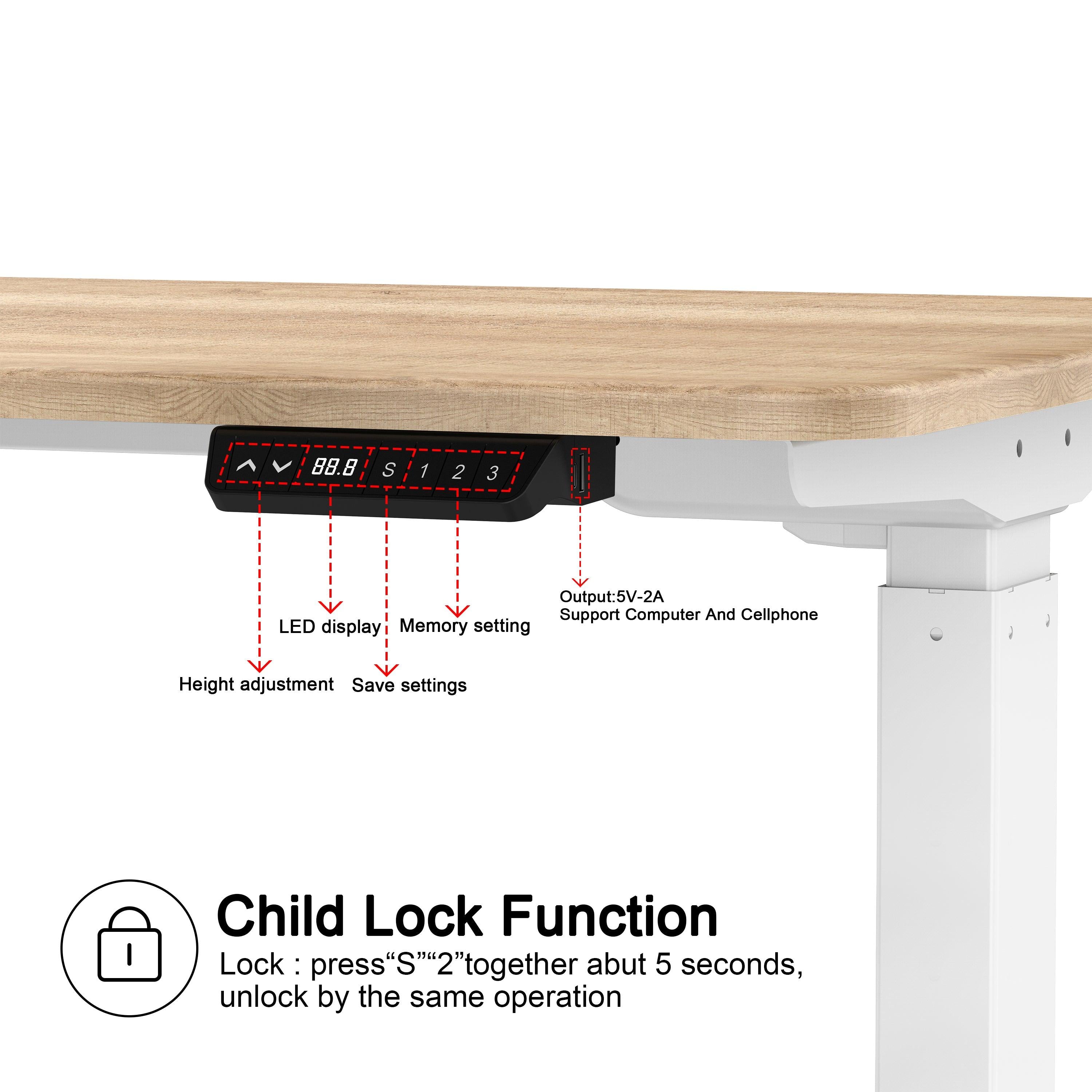 Ergonomic Standing Desk Base Workstation Frame Only，White