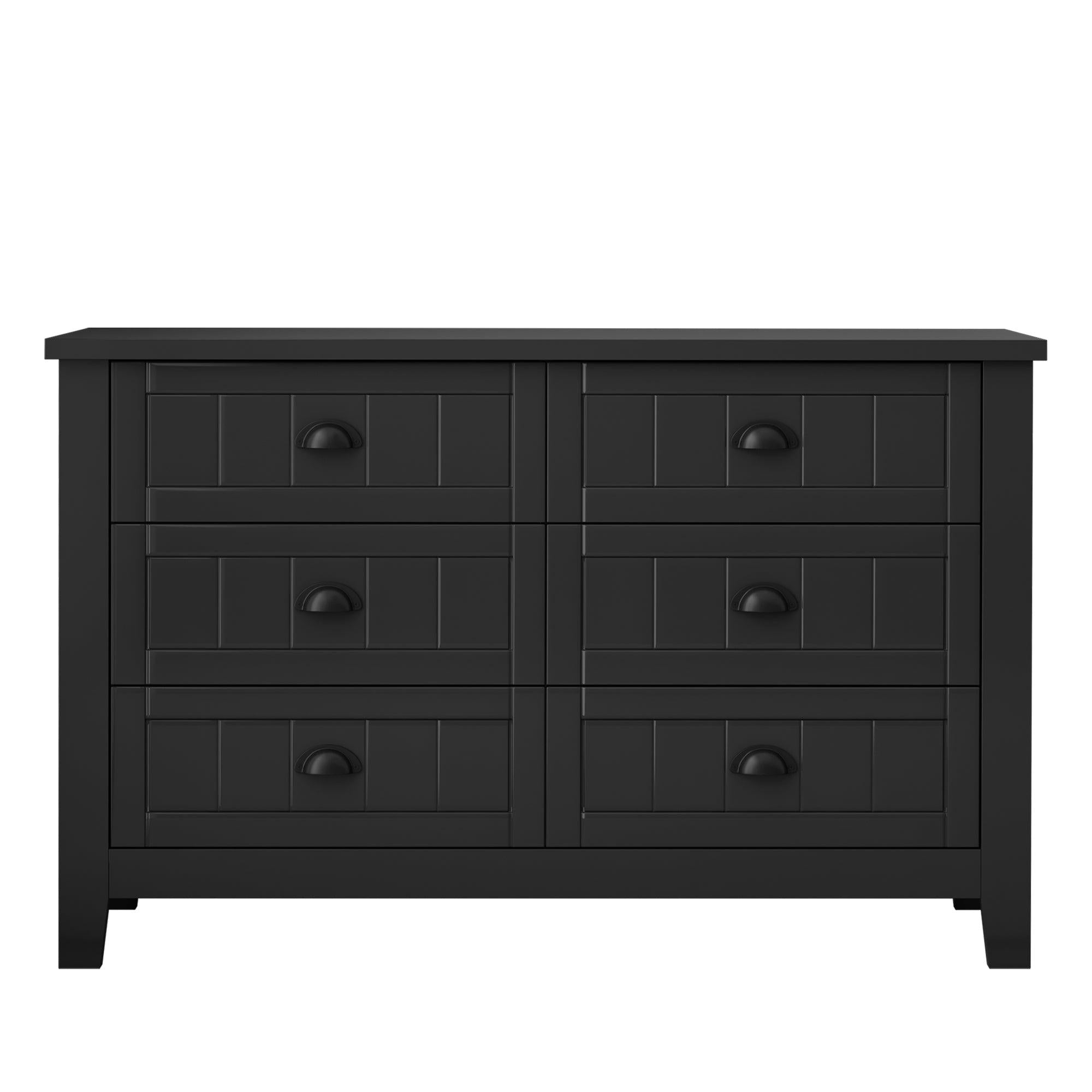 DRAWER DRESSER CABINET，BAR CABINET, storge cabinet, lockers, retro shell-shaped handle, can be placed in the living room, bedroom, dining room,black