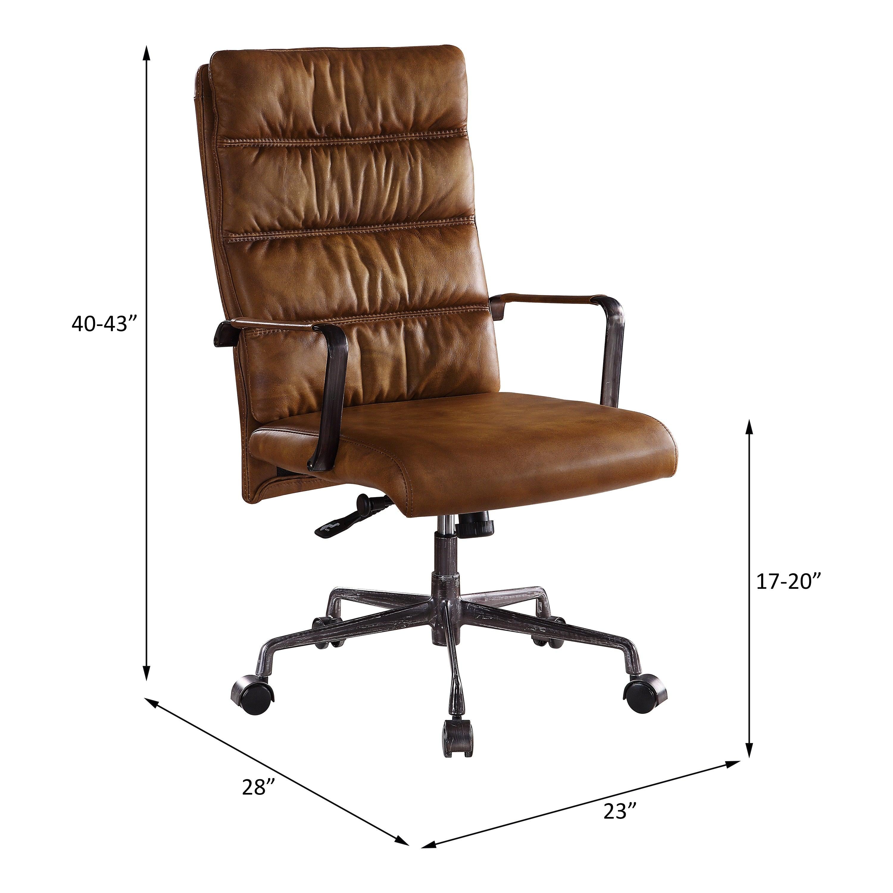 ACME Jairo Office Chair, Sahara Top Grain Leather 92566