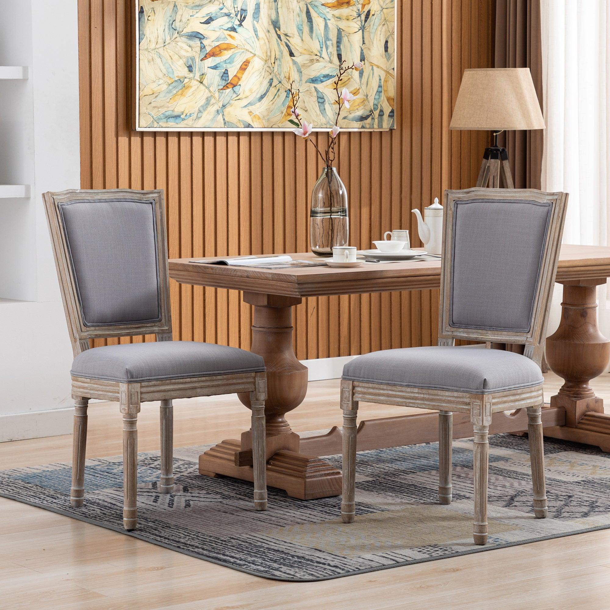 Upholstered Fabrice French Dining Chair,Set of 2,Light grey image