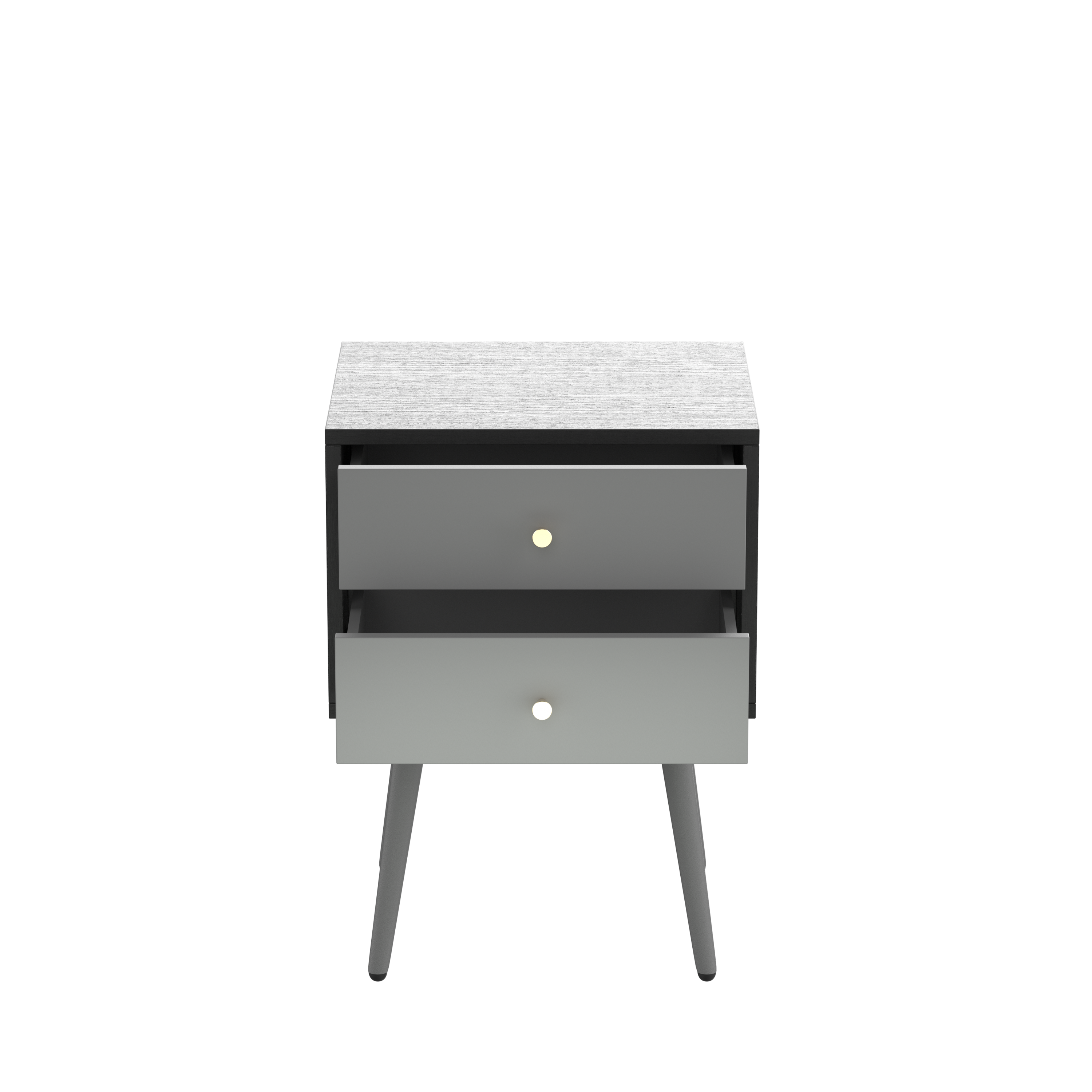 UpdateModern Nightstand with 2Drawers, Suitable for Bedroom/Living Room/Side Table (Dark Grey)