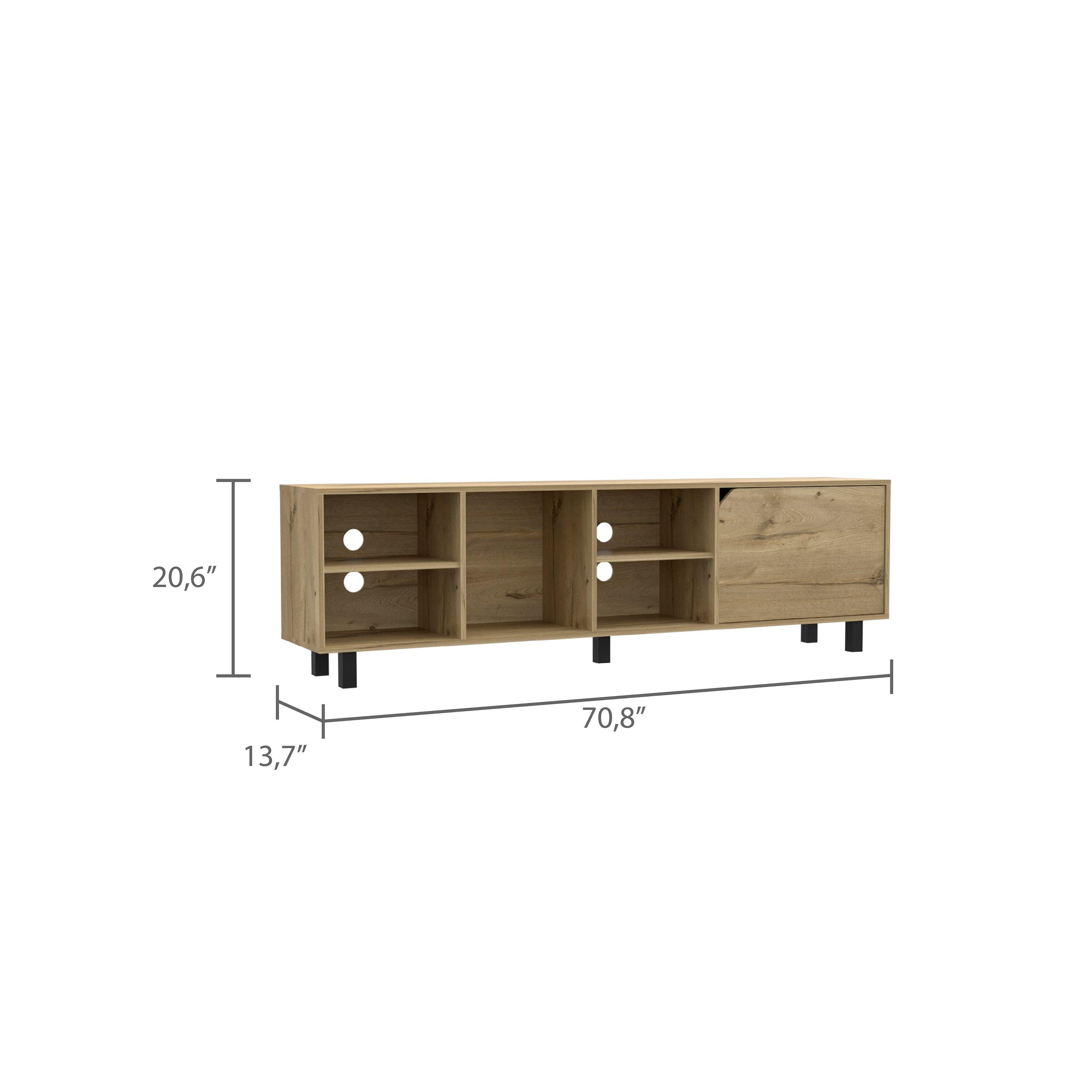 Harwich 5-Shelf TV Stand Light Oak