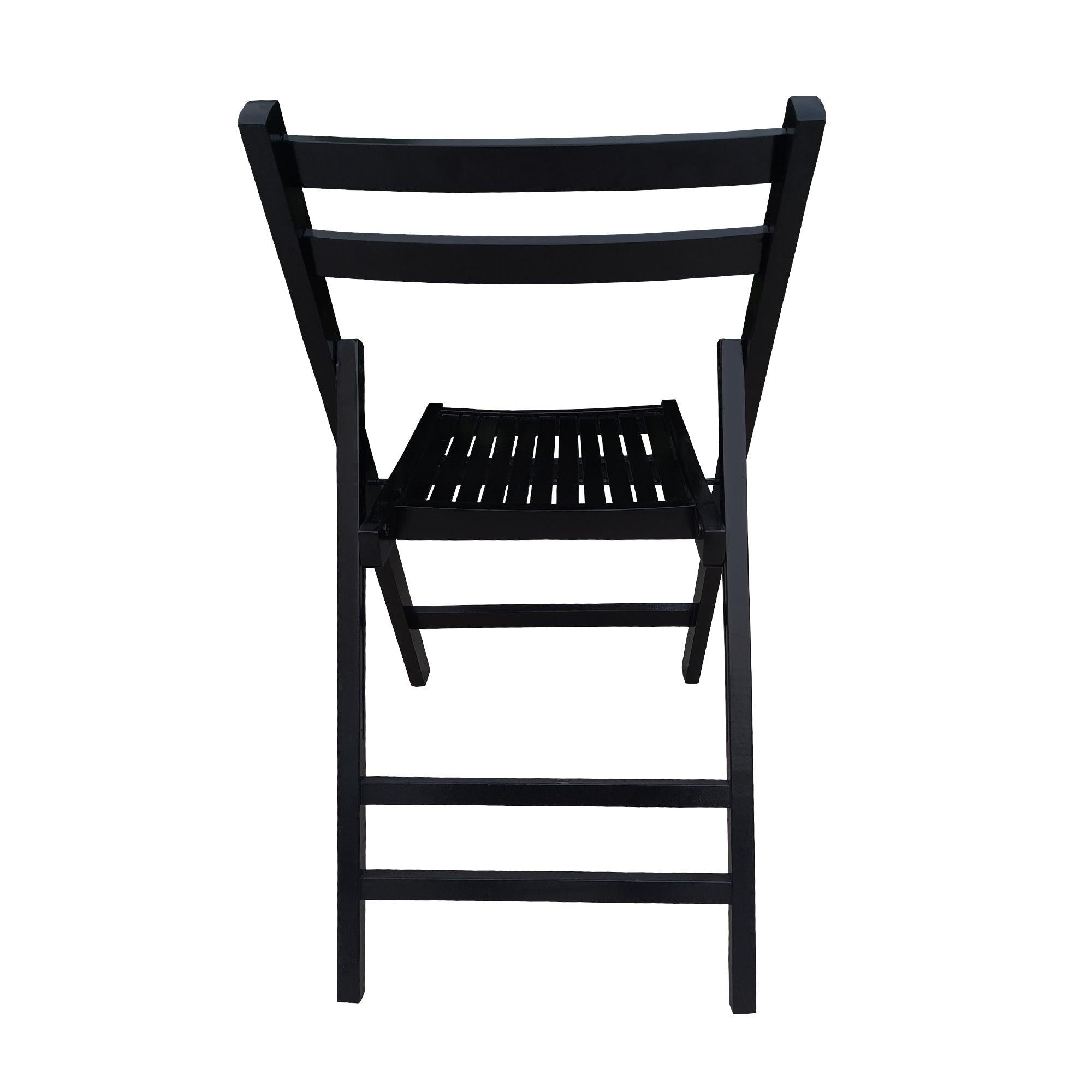 Furniture Slatted Wood Folding Special Event Chair - black, Set of 4 ，FOLDING CHAIR, FOLDABLE STYLE