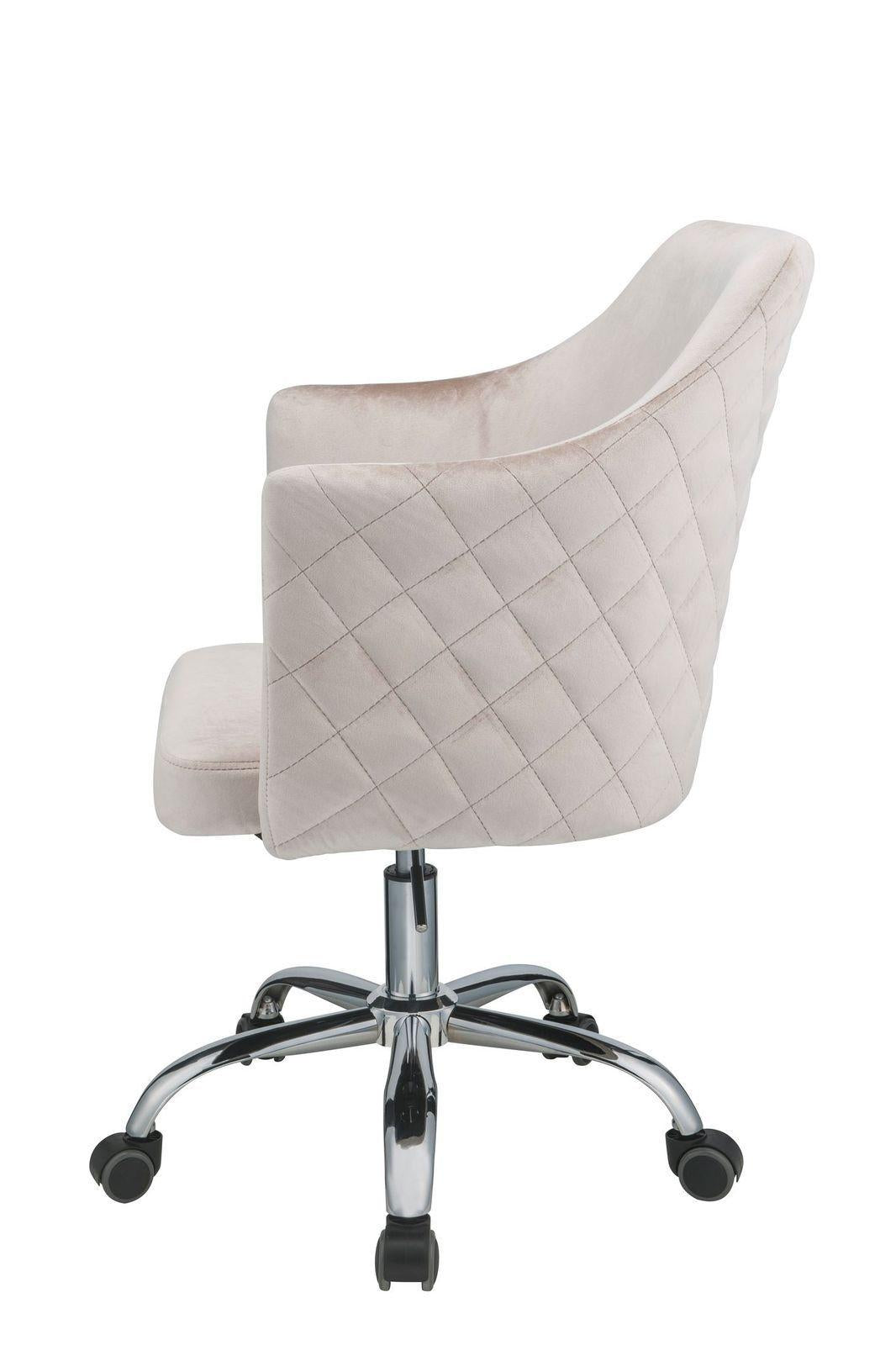 ACME Cosgair Office Chair in Champagne Velvet & Chrome 92506