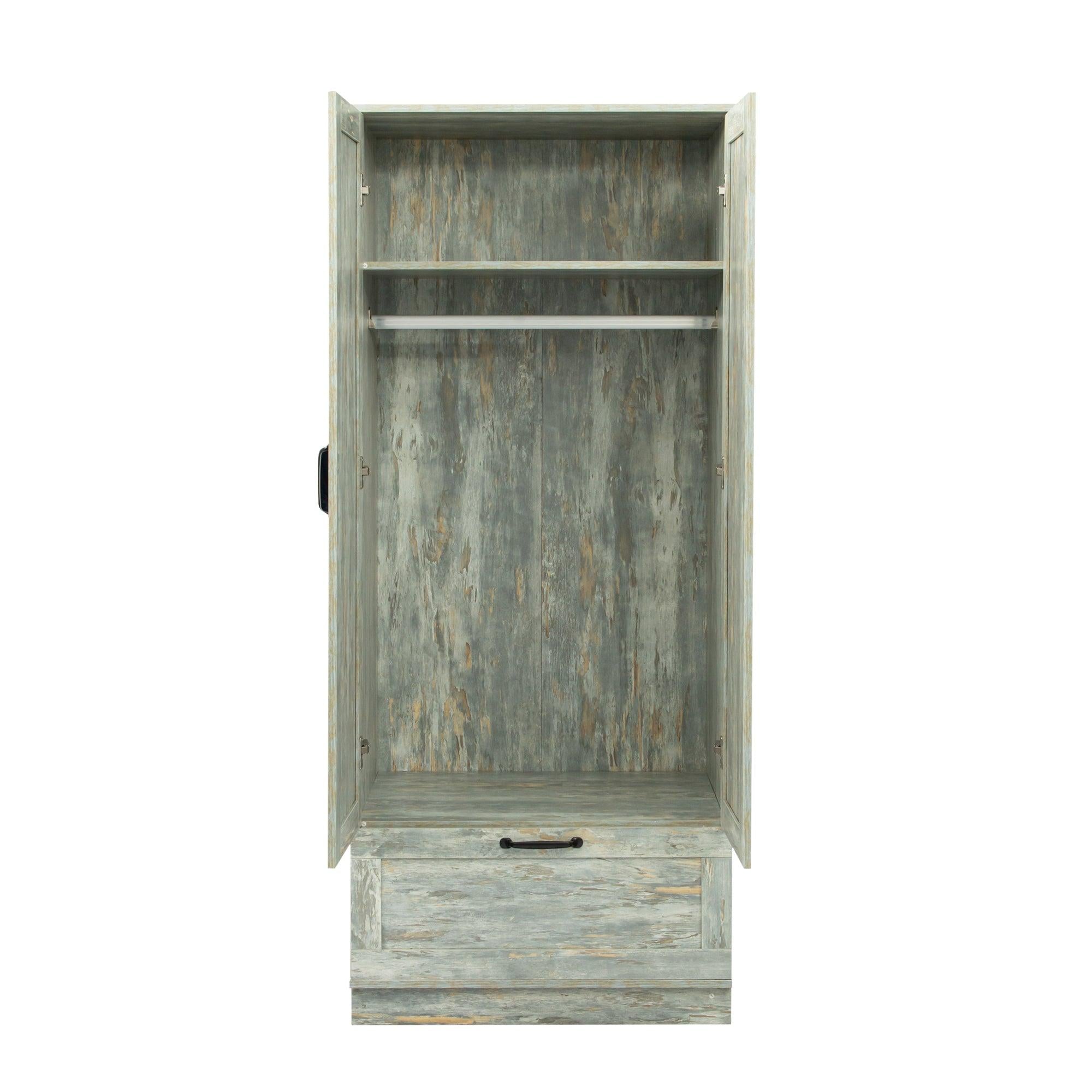 High wardrobe and kitchen cabinet with 2 doors,Grey