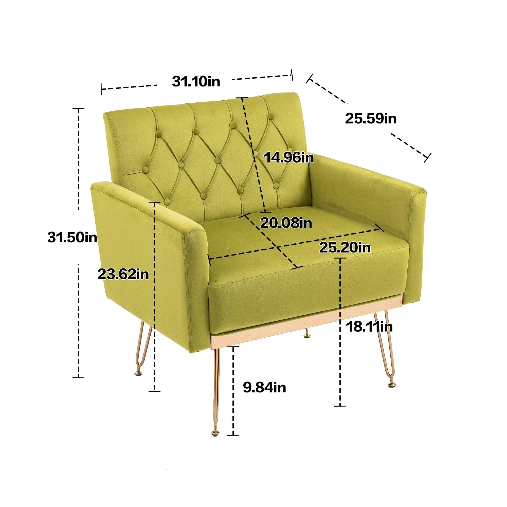 Accent  Chair  ,leisure single sofa  with Rose Golden  feet