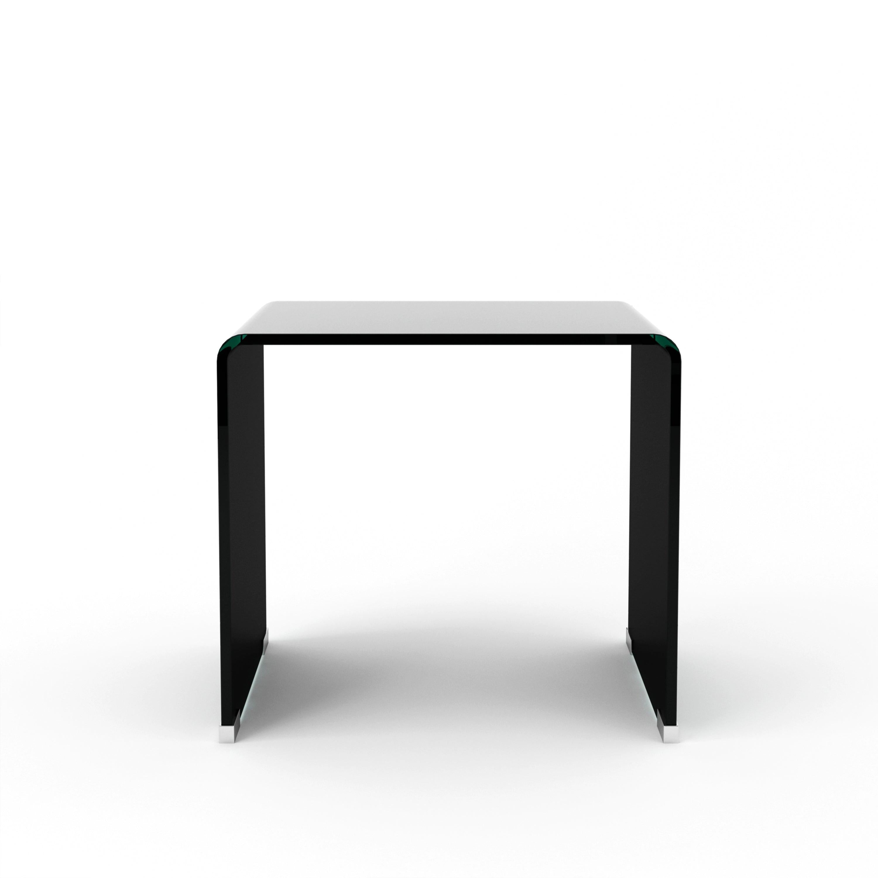 Whole Tempered Glass Coffee Table End Table Side Table for Living Room,bedroom, Black