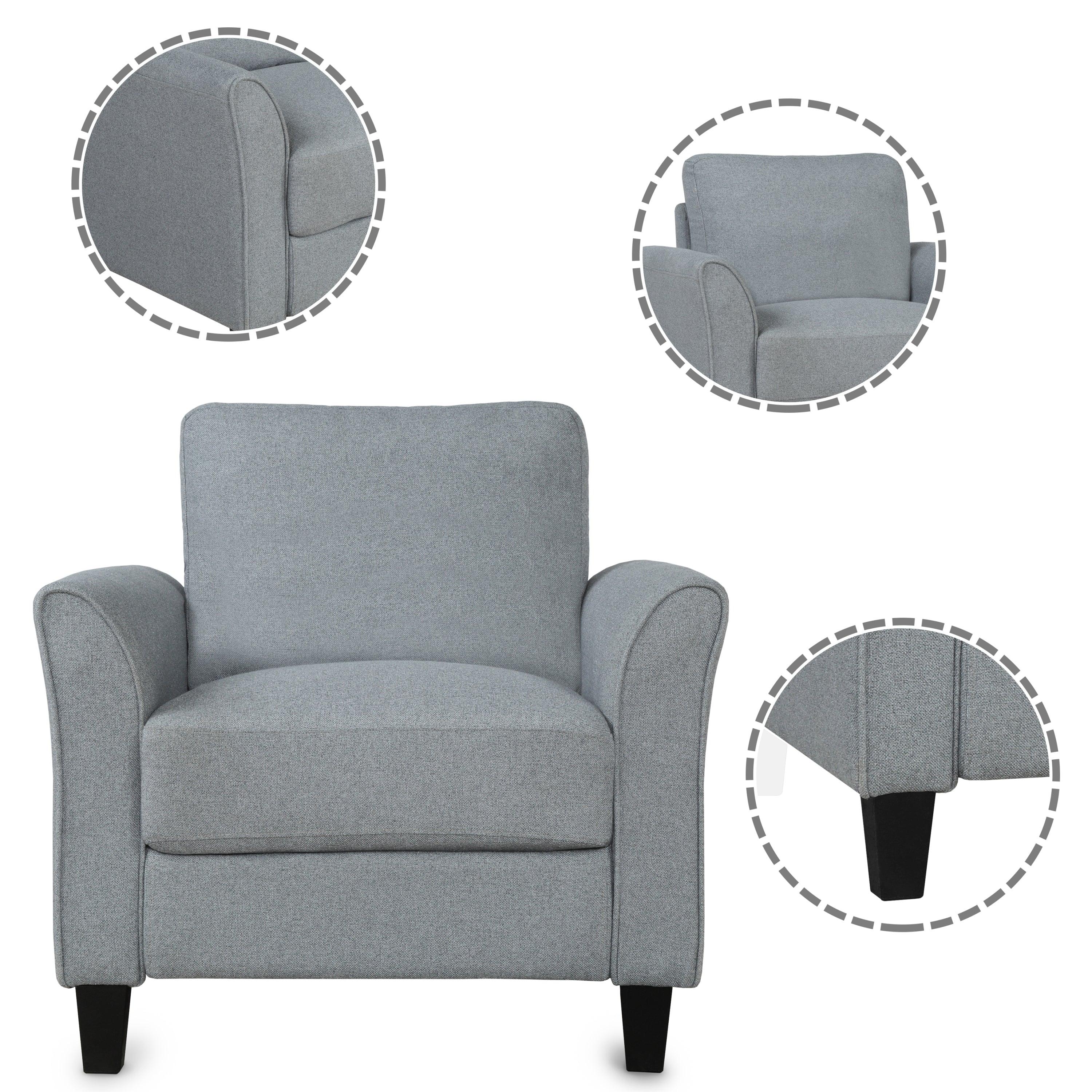 Living Room Sets Furniture Armrest Sofa Single Chair Sofa Loveseat Chair 3-Seat Sofa (ChairLoveseat Chair&3-Seat Sofa, Gray)