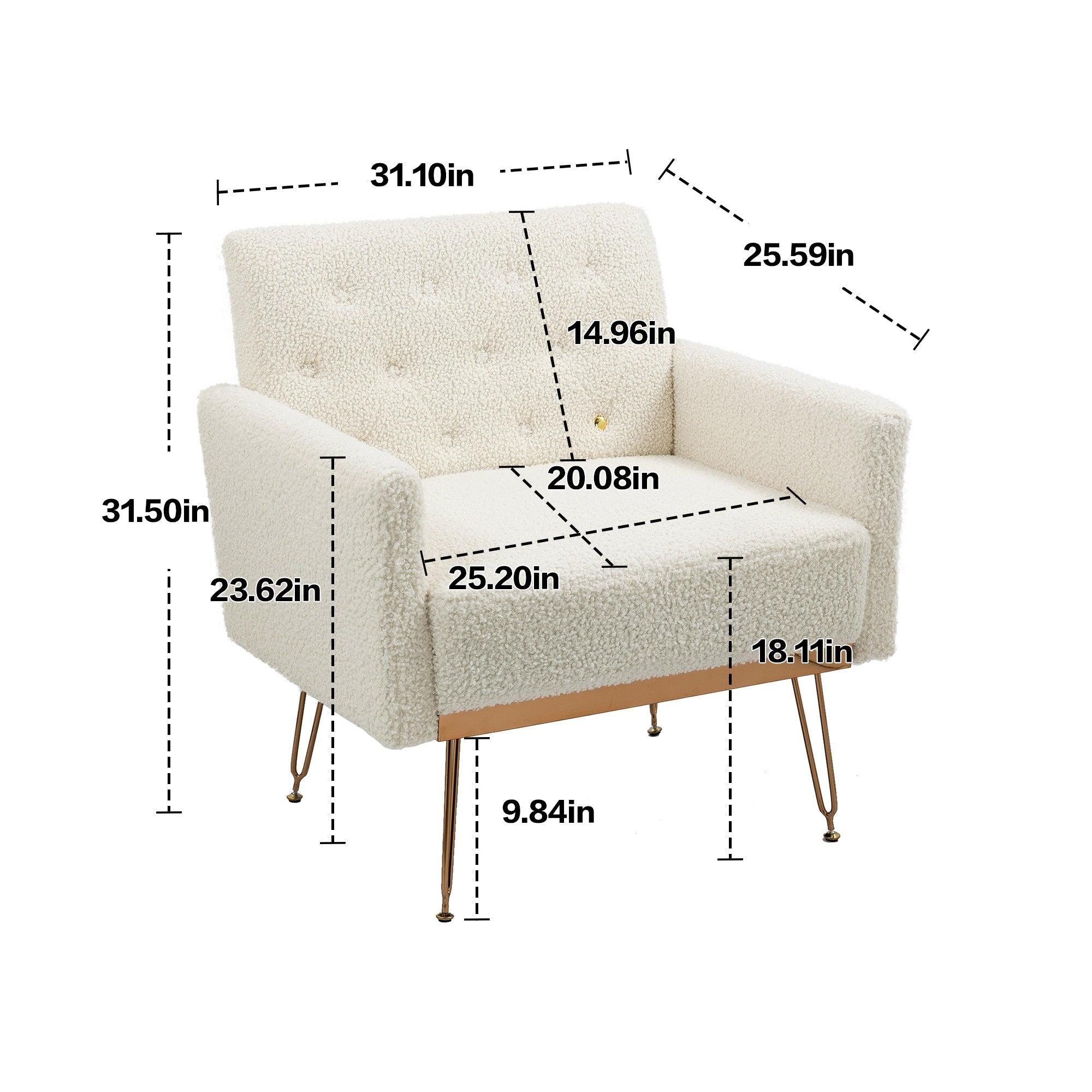 Accent  Chair  ,leisure single sofa  with Rose Golden  feet