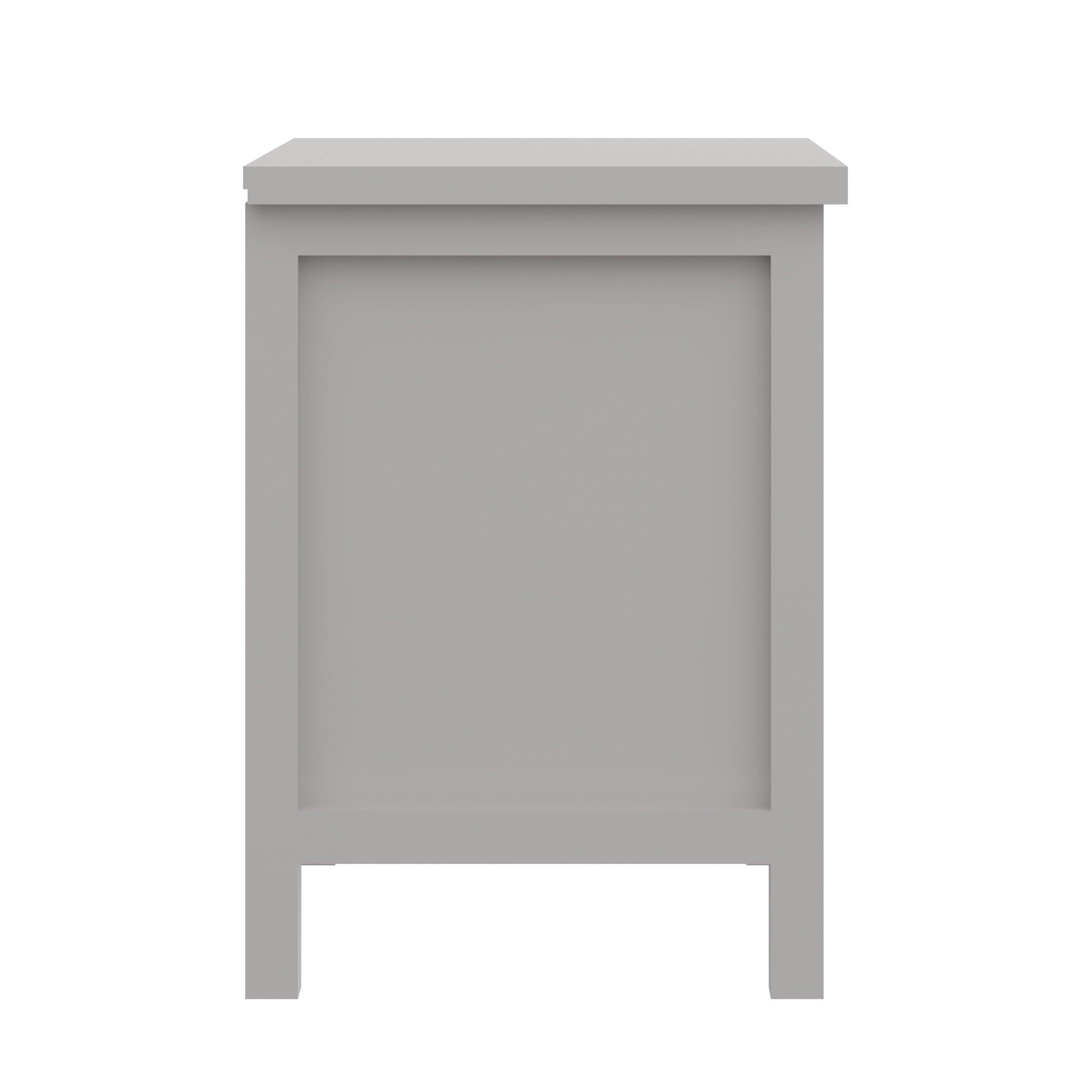 Versatile Gray 2-Drawers Nightstand, Bedside Table, End Table for Living Room Bedroom Assembled with Sturdy Solid Wood