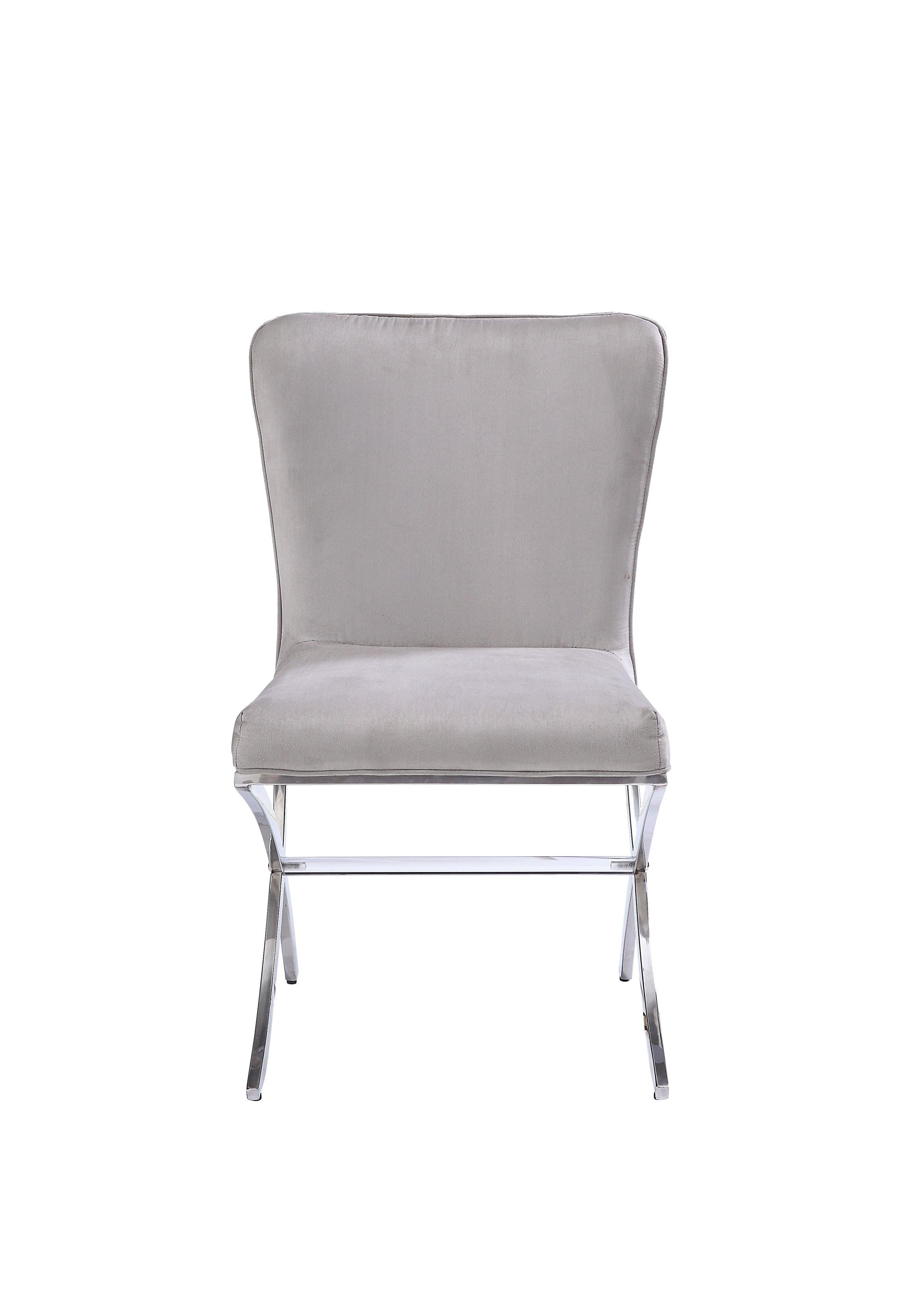 ACME Daire Side Chair (Set-2) in Velvet & Chrome 71182