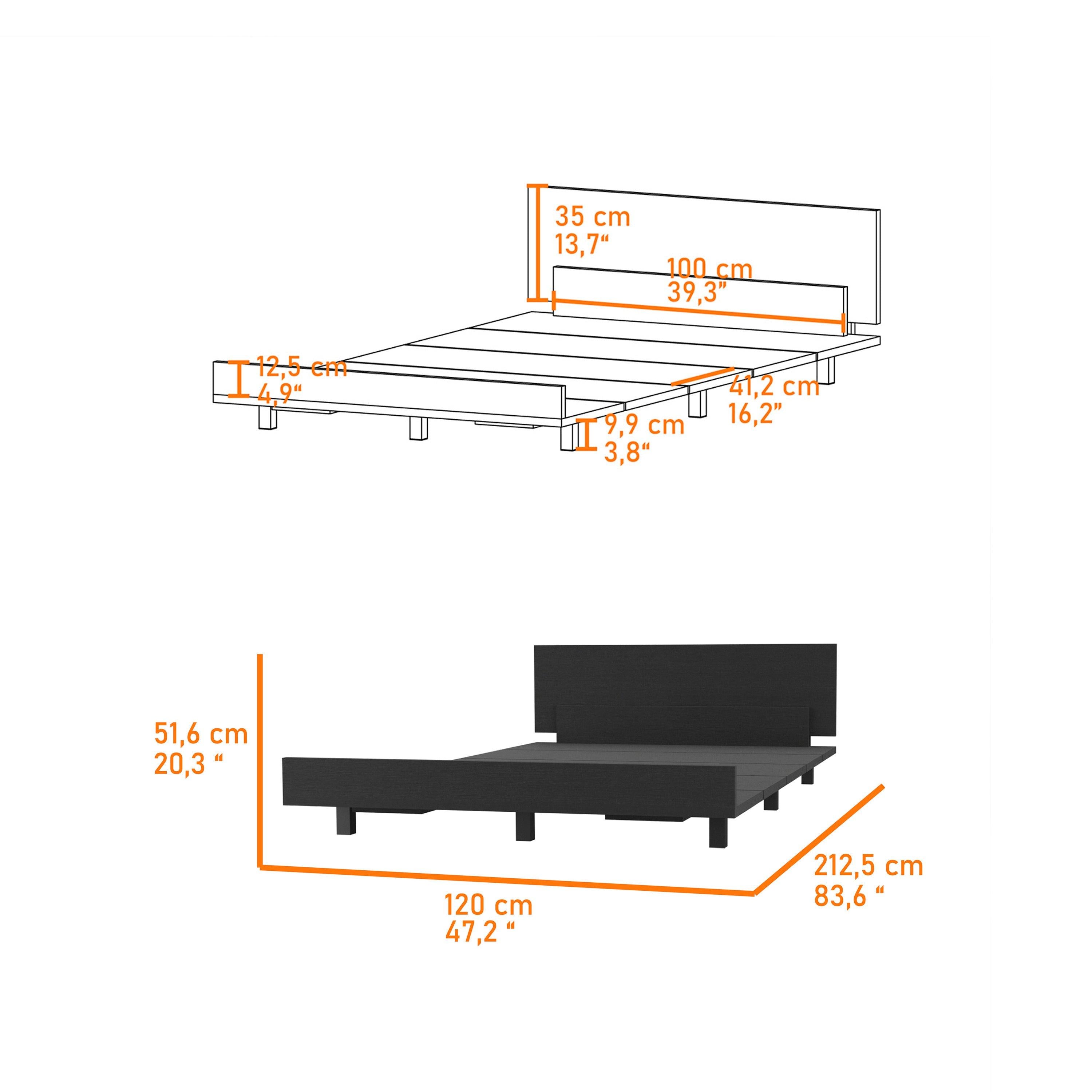 Nimmo Twin Bed Frame Black Wengue