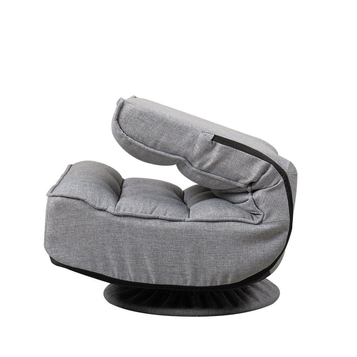 Folding Floor Gaming Chair 360 Degree Swivel Video Game Chair - gray