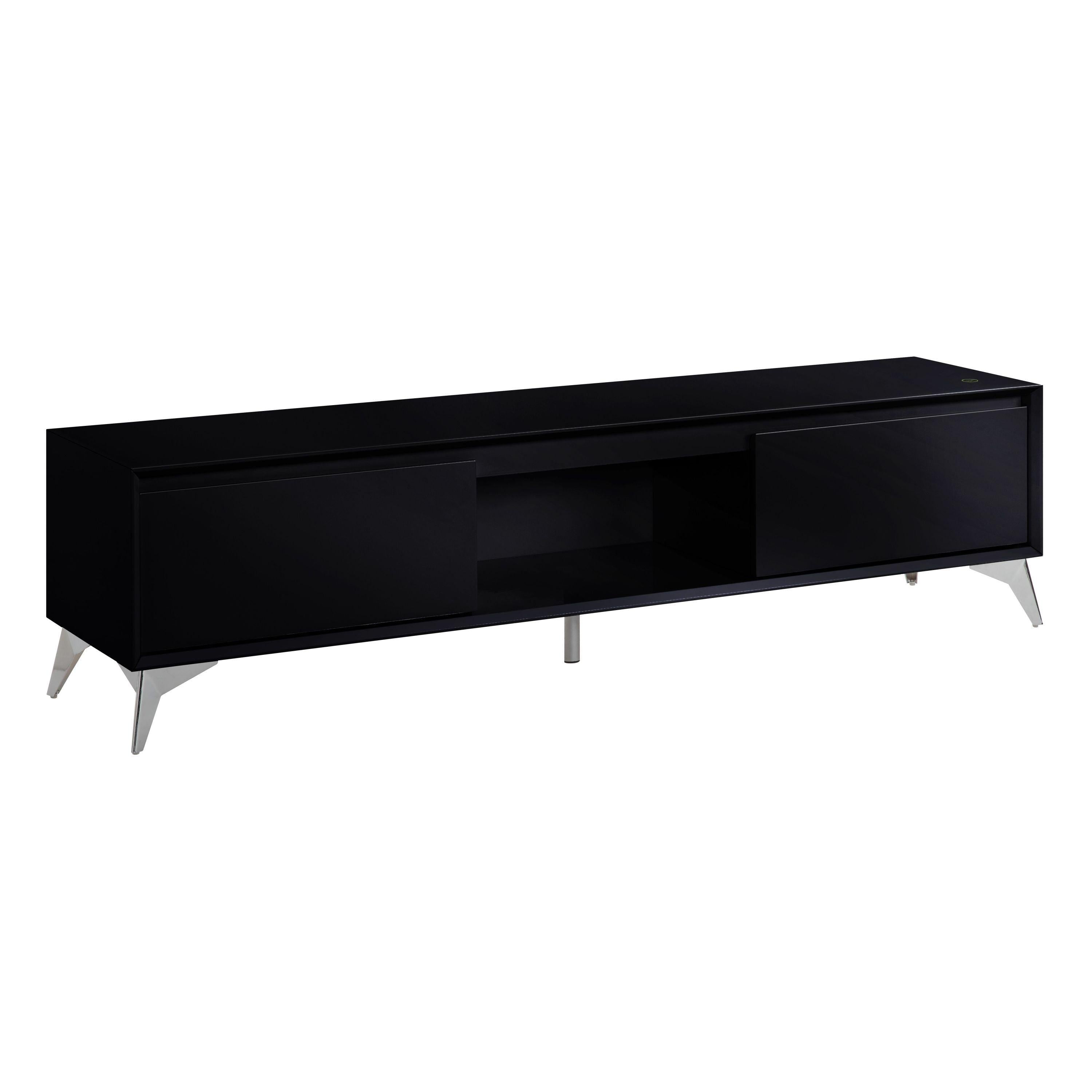 ACME Raceloma TV stand , LED, Black & Chrome Finish 91994