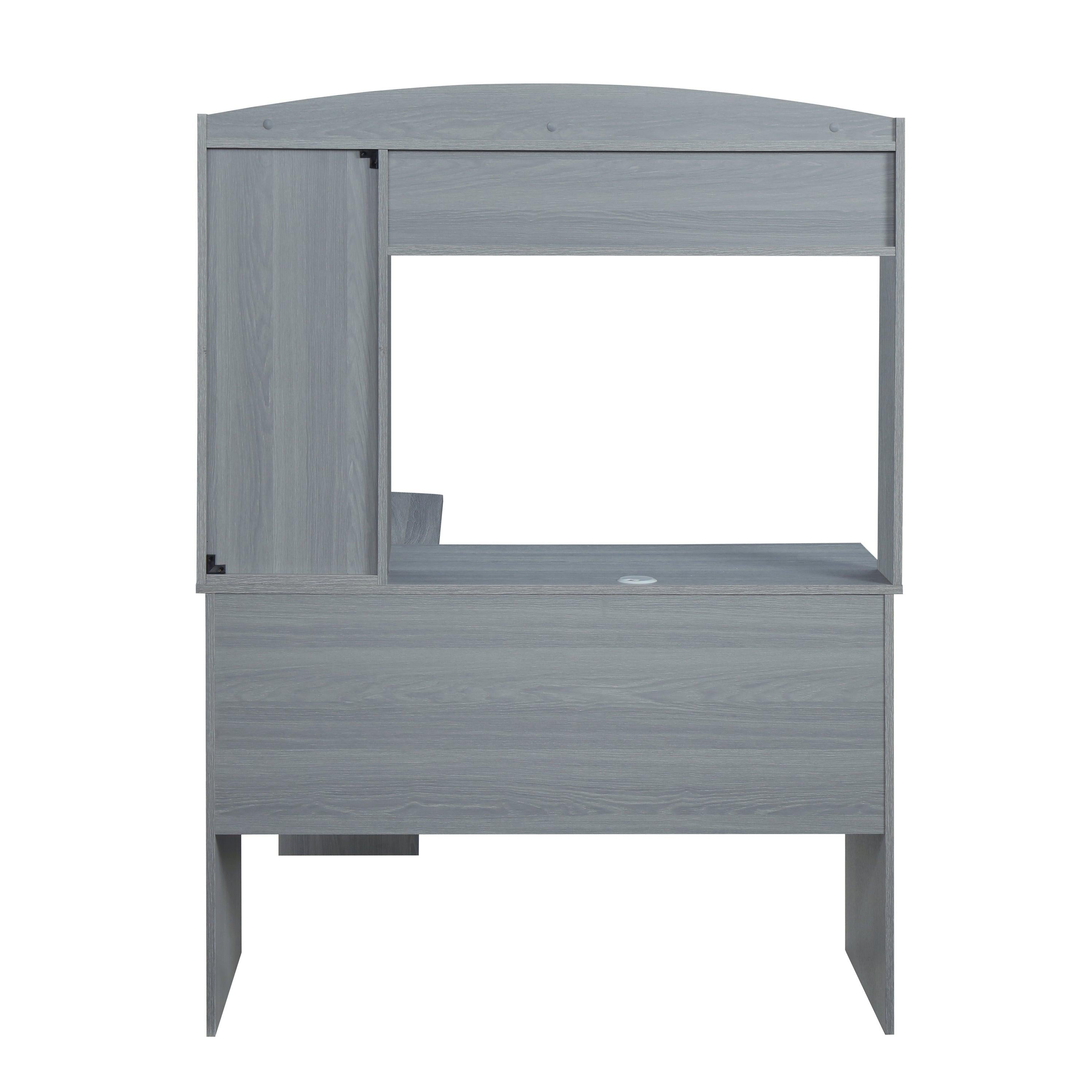 Techni MobiliModern L-Shaped Desk with Hutch, Grey