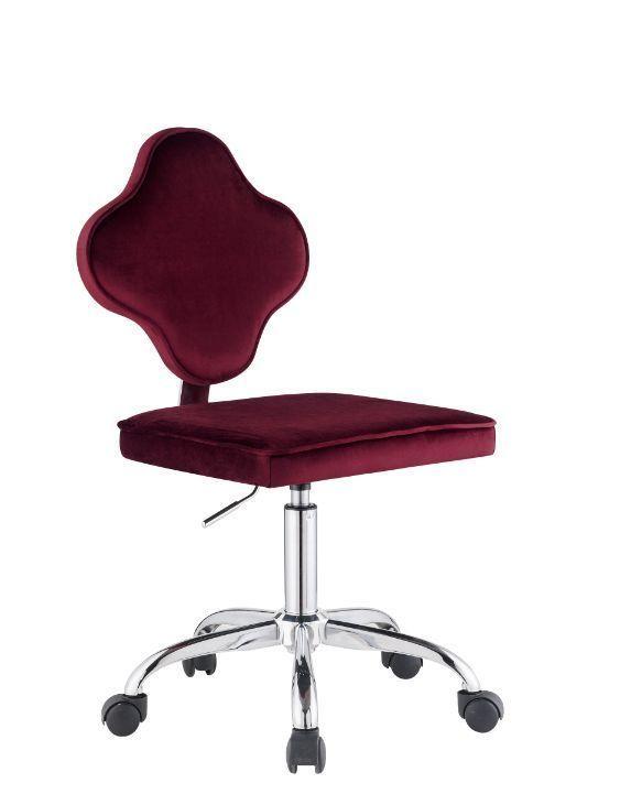 ACME Clover Office Chair, Red Velvet 93070