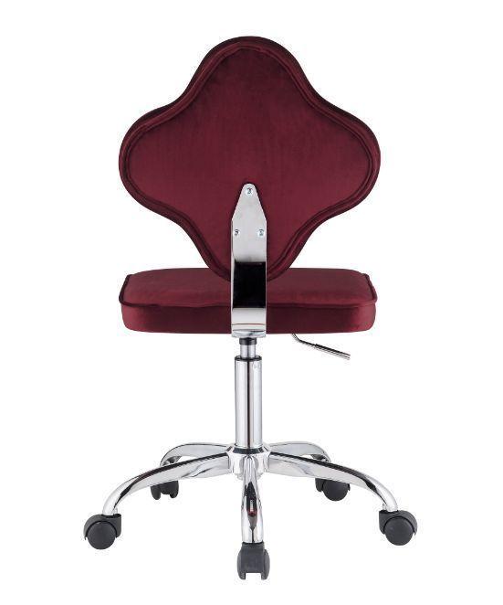 ACME Clover Office Chair, Red Velvet 93070