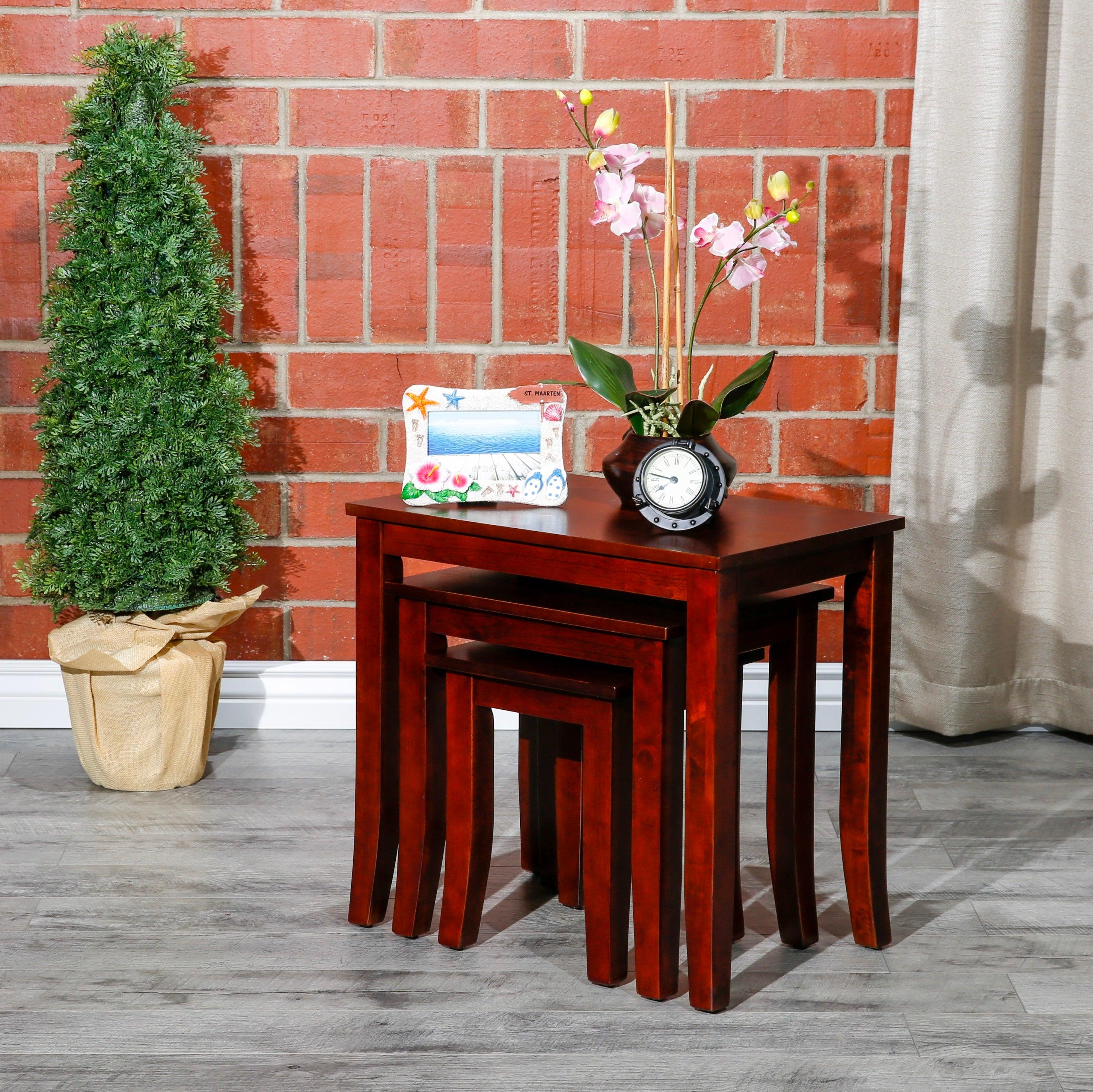 3-Piece Nesting Table Set, Cherry