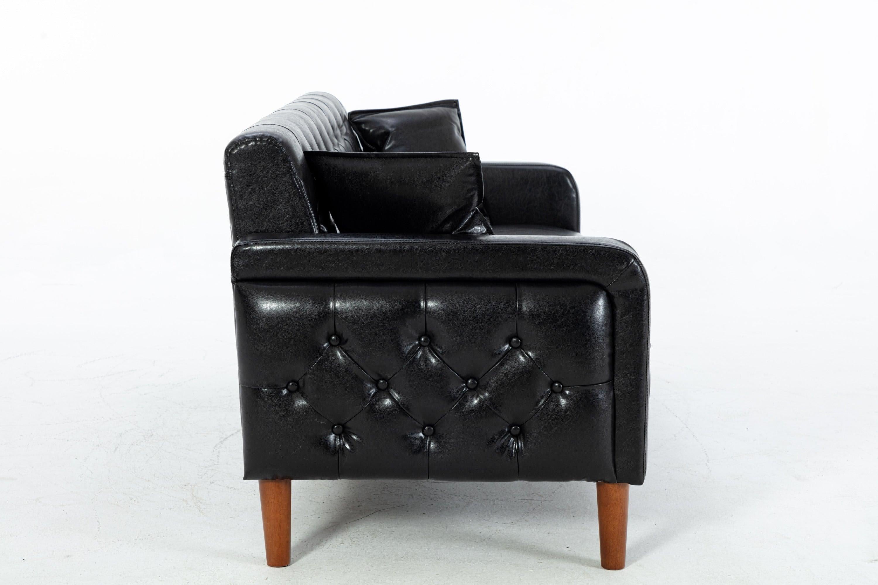 2047Black PU leather sofa