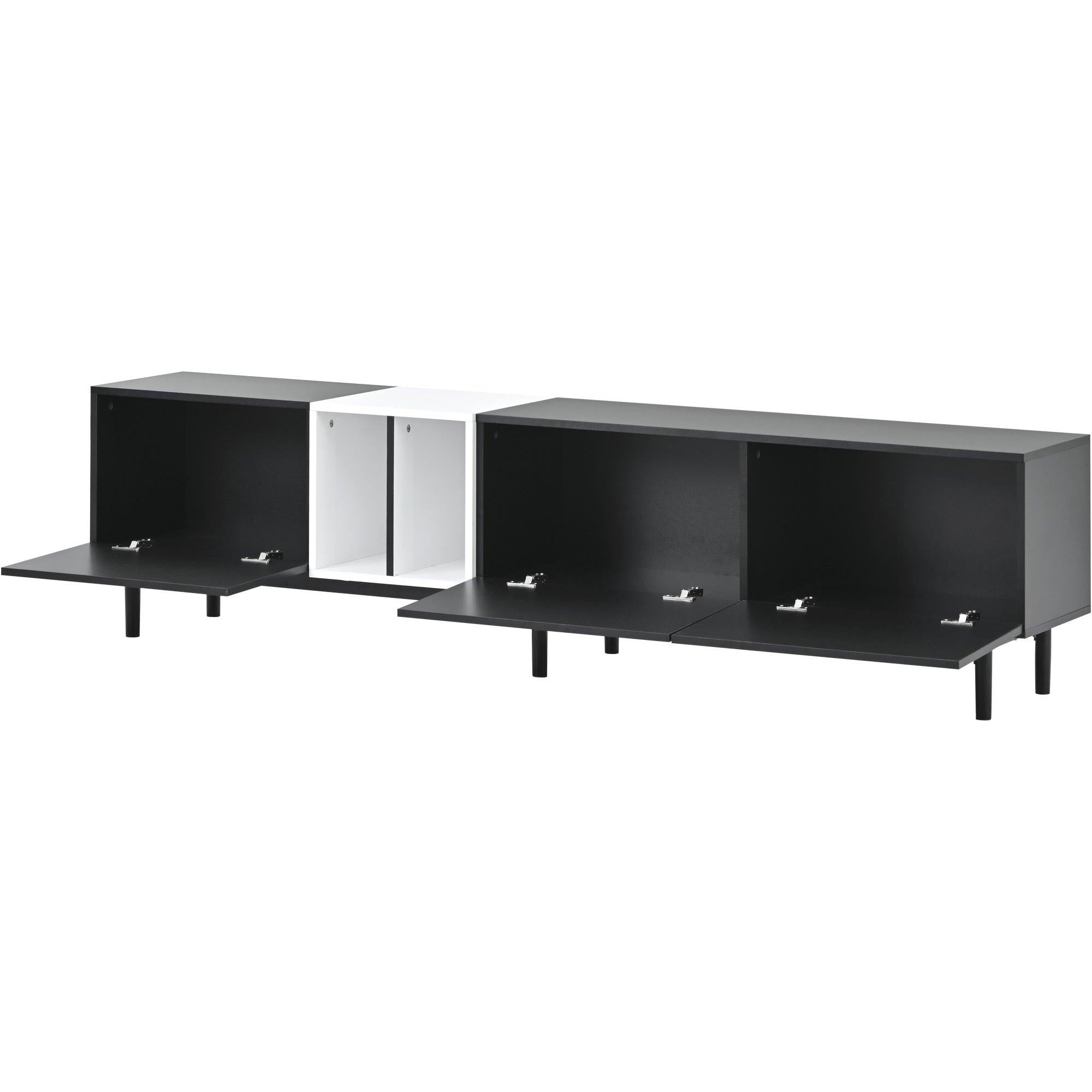 Modern TV Stand for 80’’ TV with 3 Doors, Media Console Table, Entertainment Center with LargeStorage Cabinet for Living Room, Bedroom