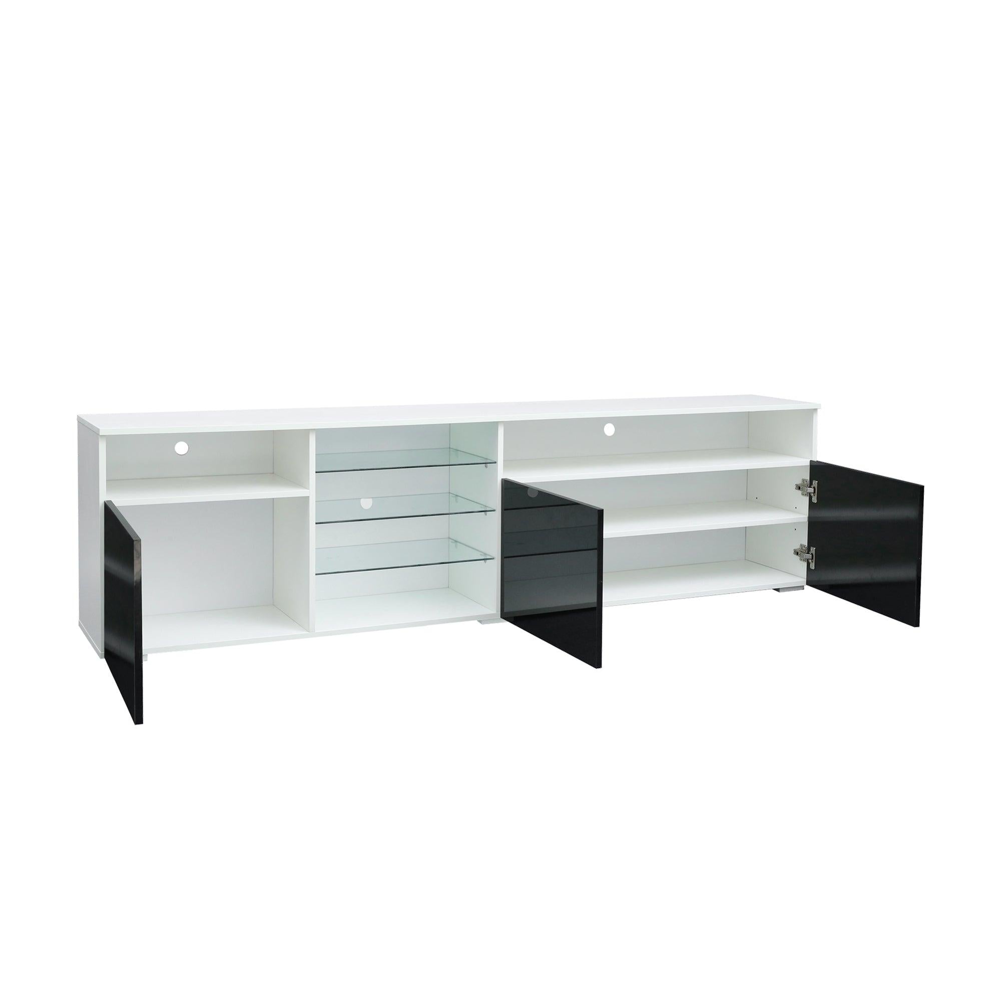 TV Stand High Gloss DoorsModern TV Stand LED(White/Black)