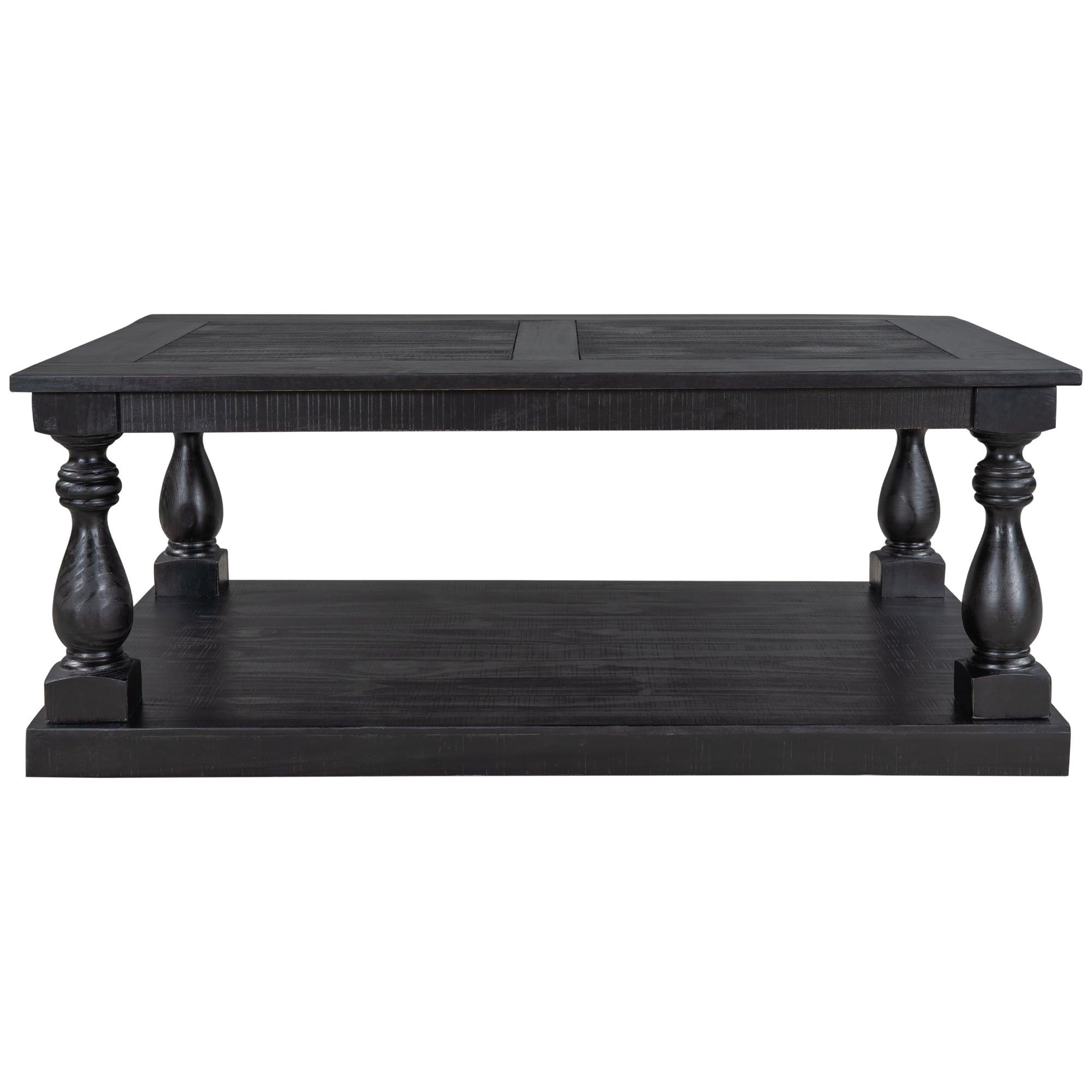 Rustic Floor Shelf Coffee Table withStorage,Solid Pine Wood (As same As WF287269AAB)