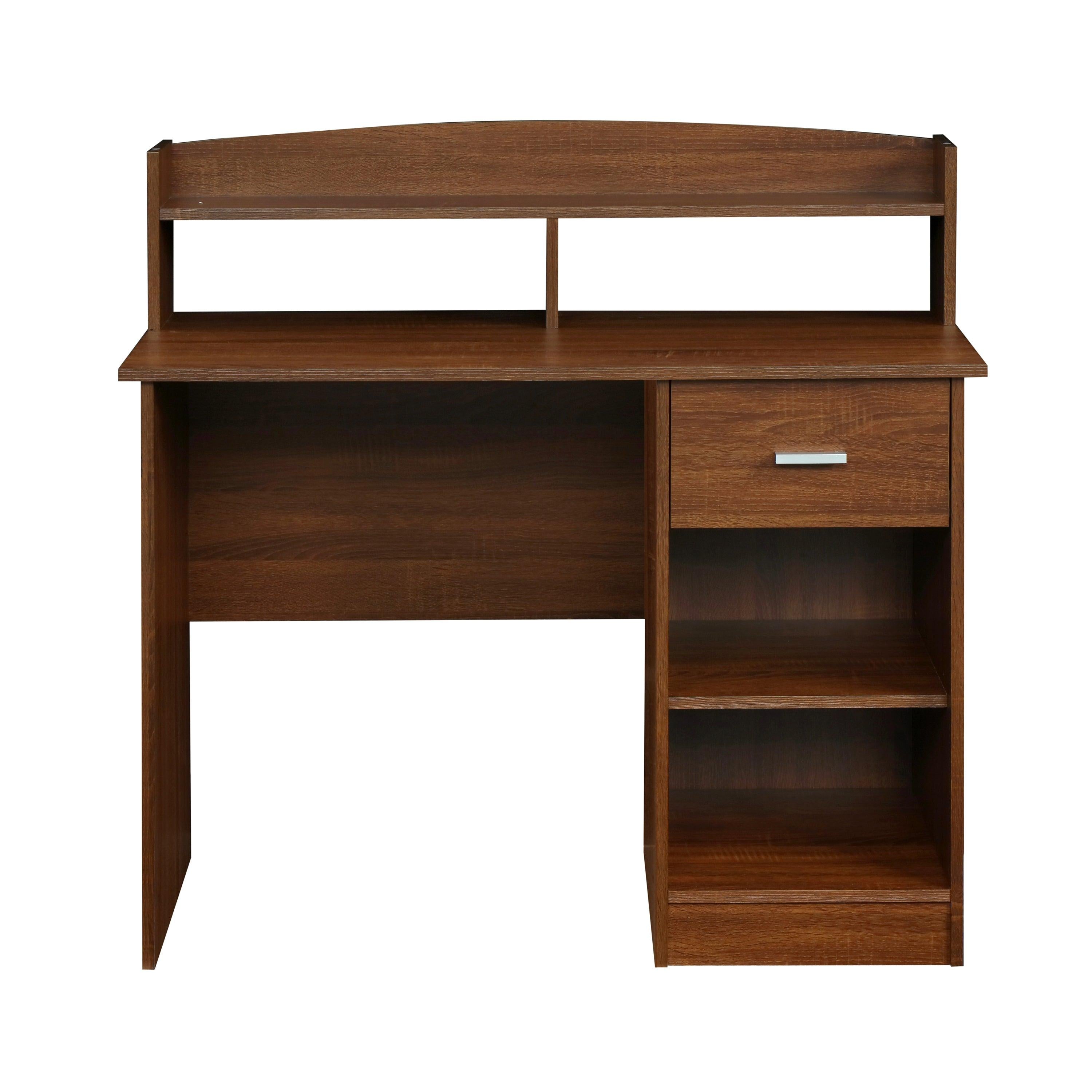 Techni MobiliModern Office Desk with Hutch, Oak