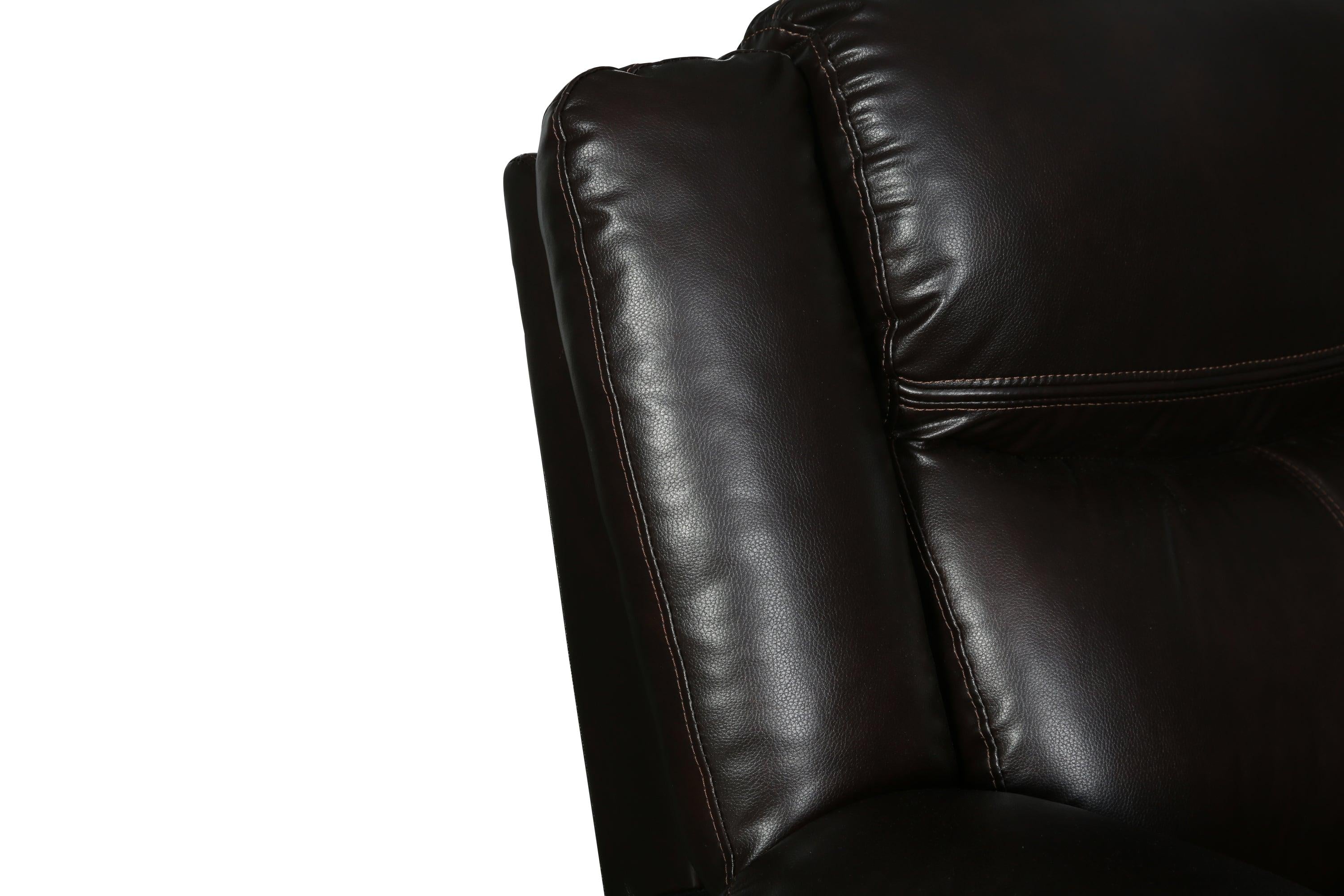 Global United Transitional Leather-Air Reclining Sofa