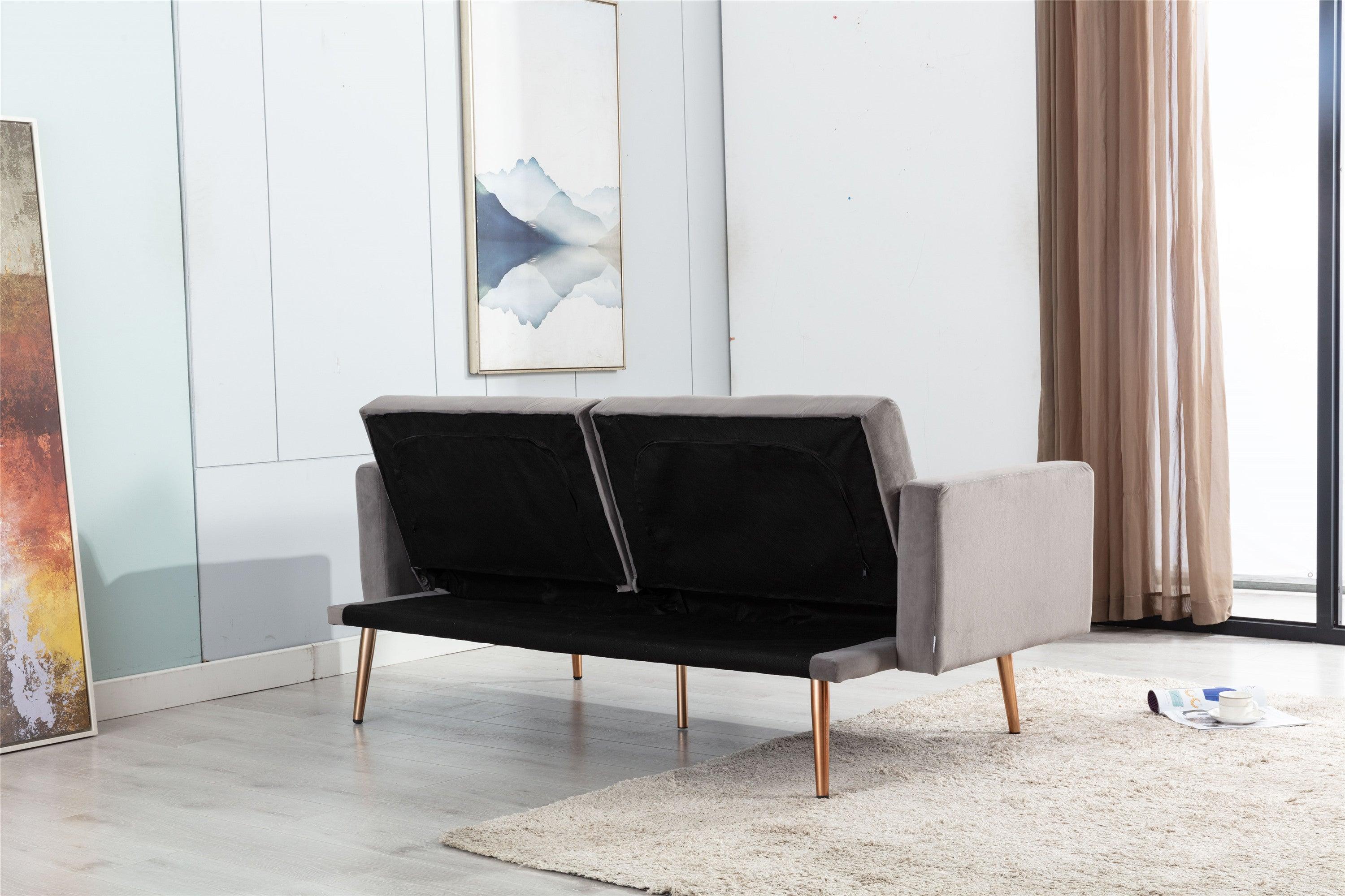 Velvet  Sofa , Accent sofa .loveseat sofa with rose gold metal feet  and  Black  Velvet