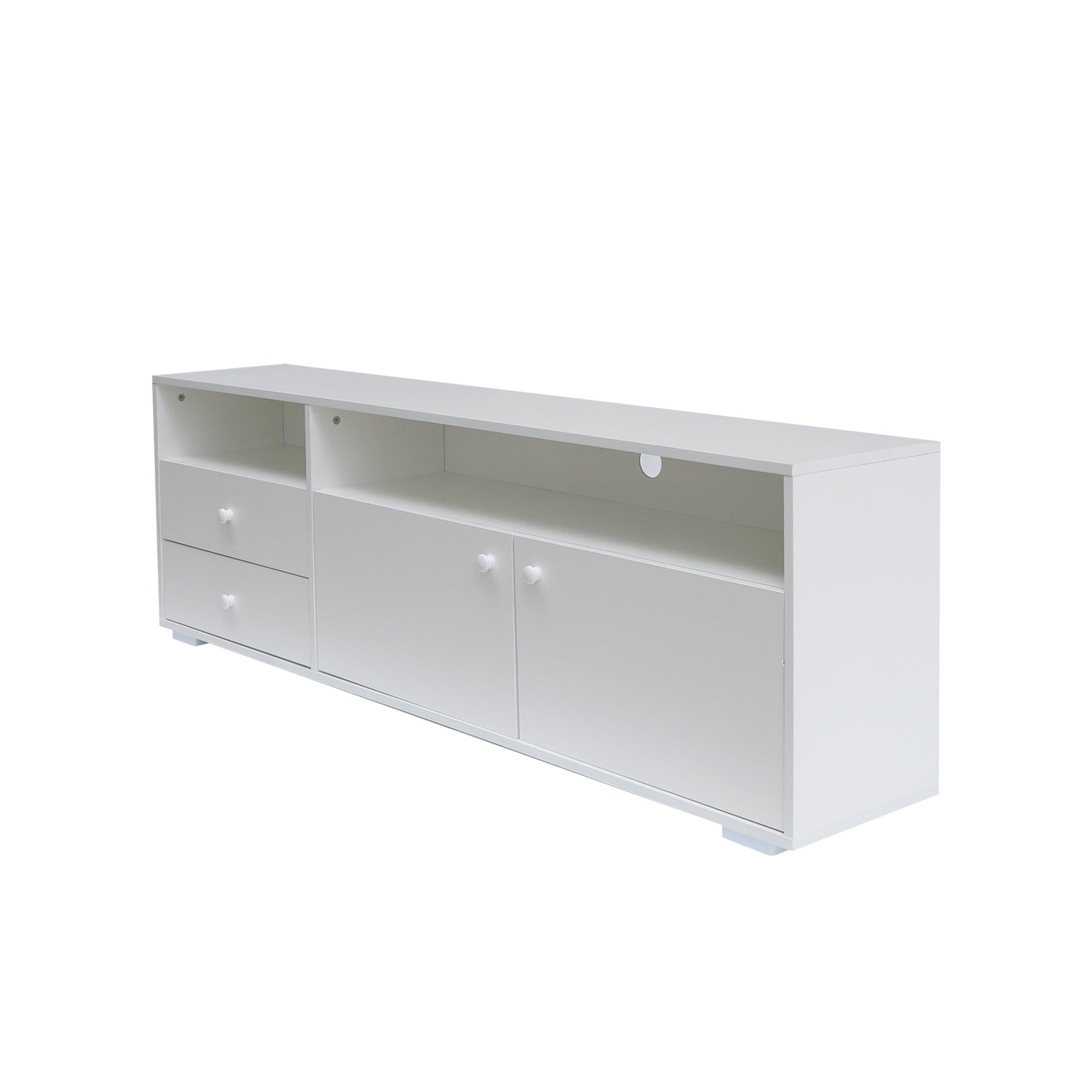 62.99 inchModern style multi-storage space white slide rail TV cabinet