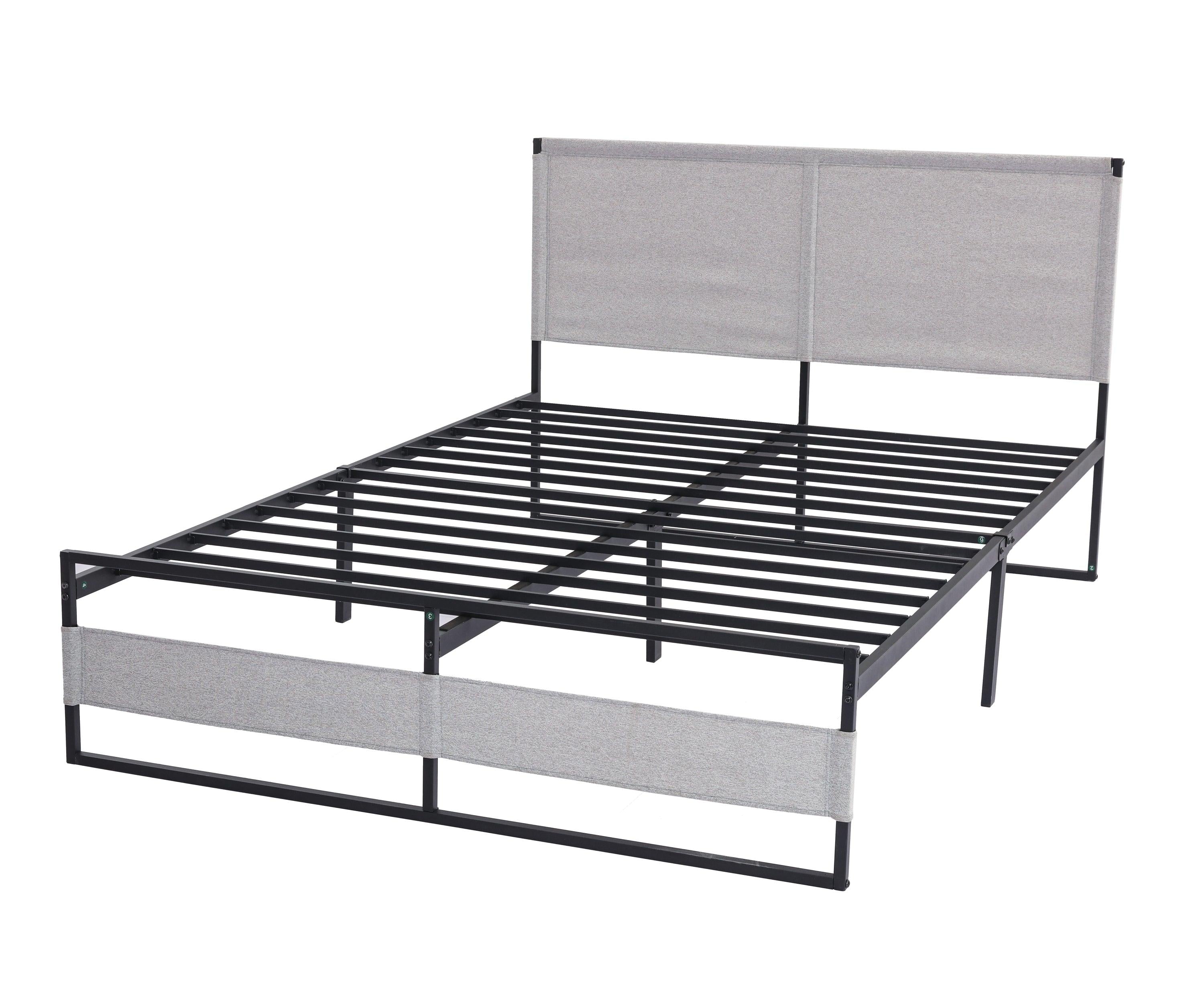 V4 Metal Bed Frame 14 Inch Queen Size with Headboard and Footboard, Mattress Platform with 12 InchStorage Space